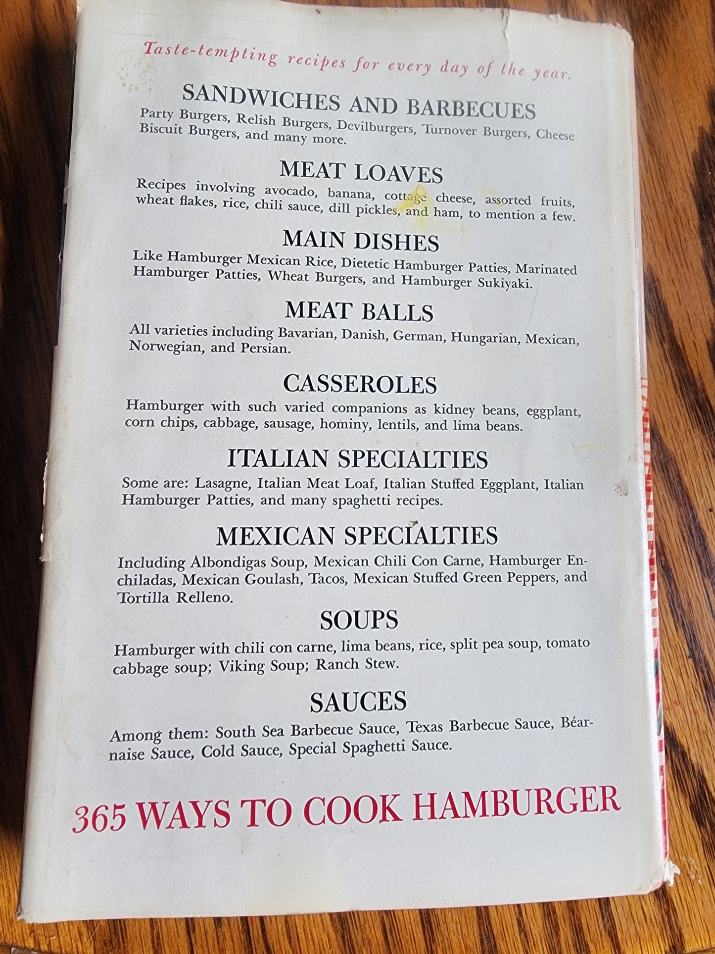 Vintage 365 ways to cook hamburger and other ground meat by Doyne Nickerson 1960