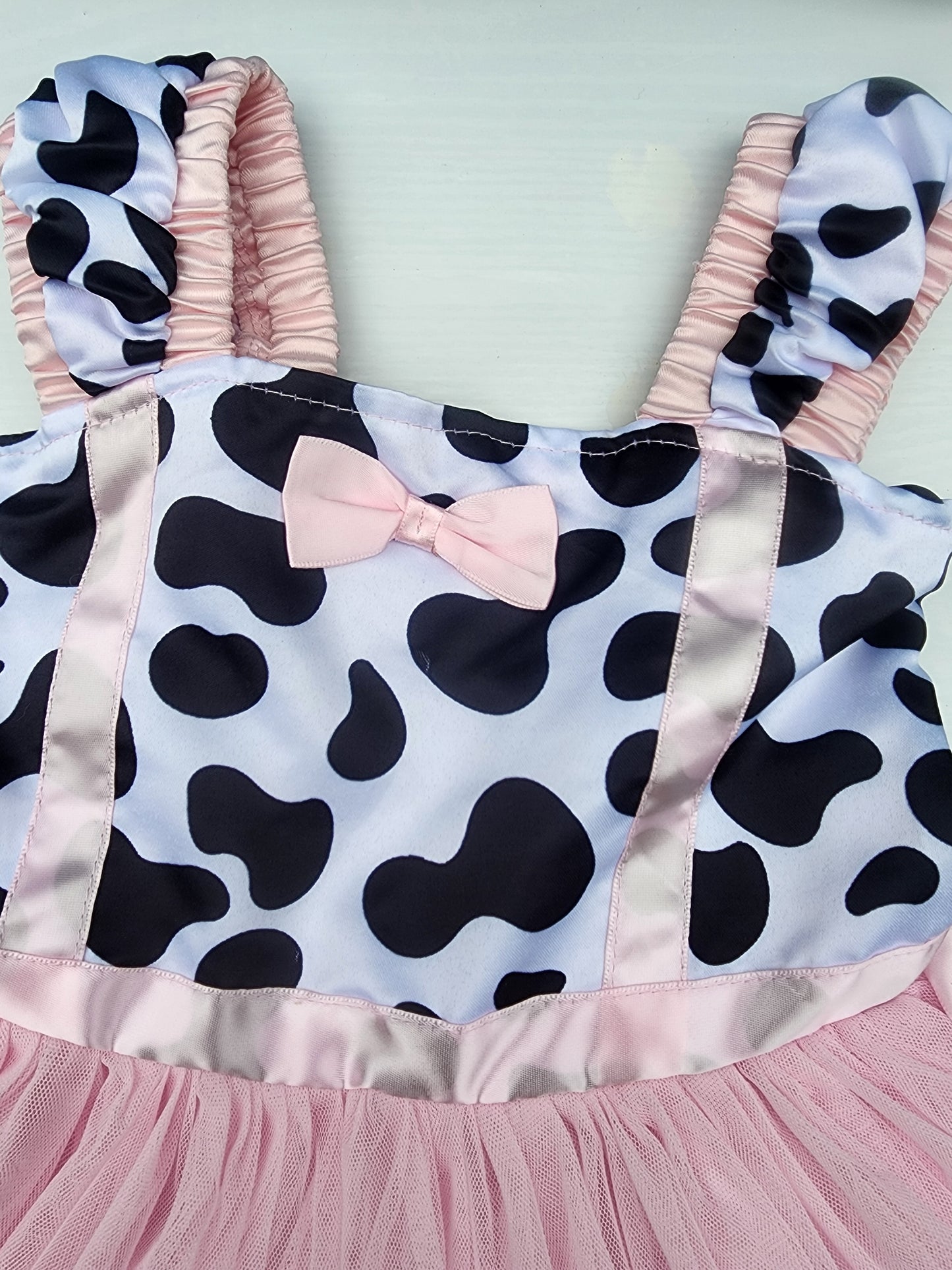 Cute Toddler Girls 2T Pink Tulle Cow Print Dress Vaca Lola Style Pageant Play