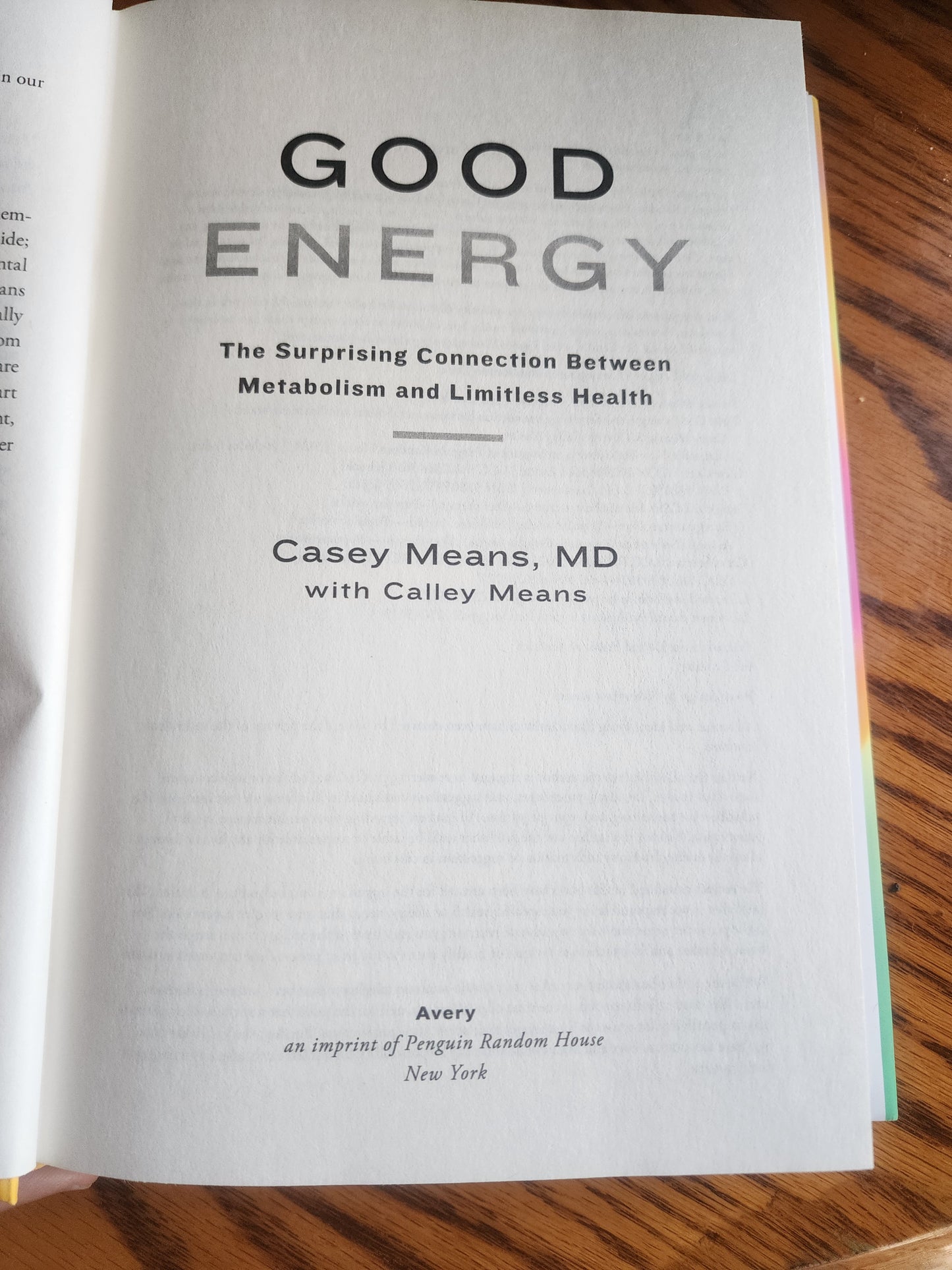 Good Energy by Dr. Casey Means HC book Connection Between Metabolism & Health