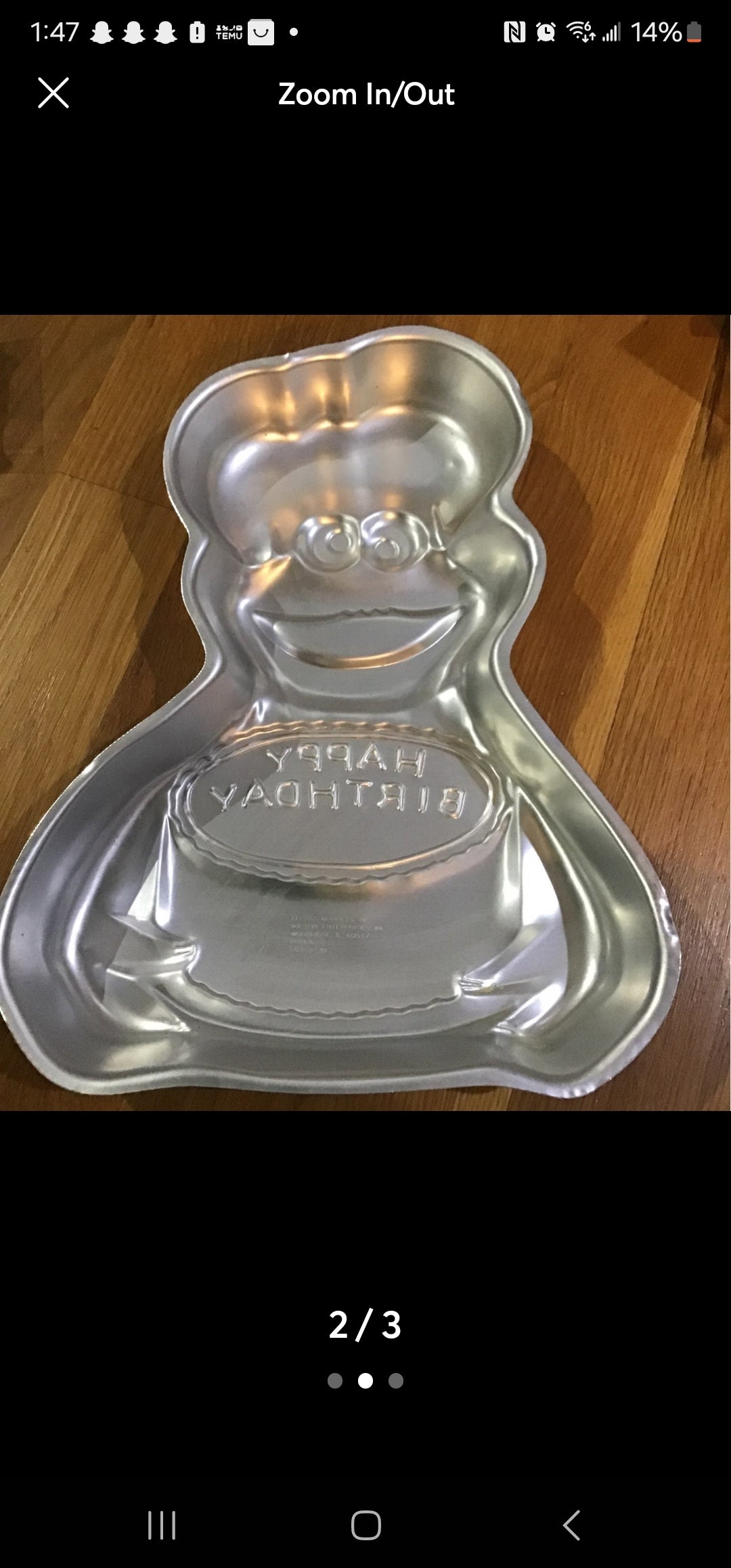 Vintage Cookie Monster  cake pan from 1982