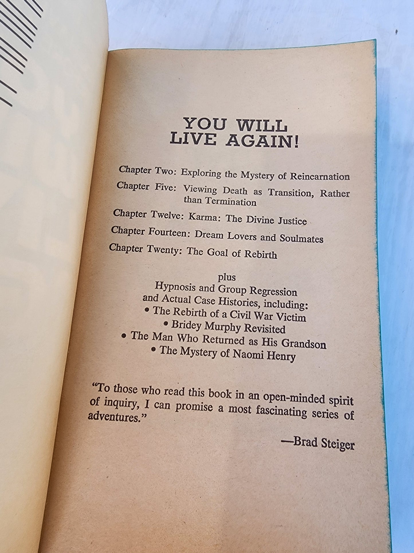 You Will Live Again: Dramatic Case Histories of Reincarnation Book by Brad Steig