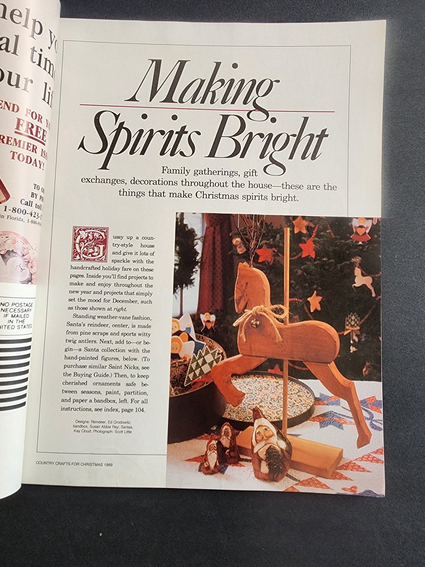 Vtg Better Home and Gardens Magazine 1989 Country Crafts Christmas Edition Santa's BEST