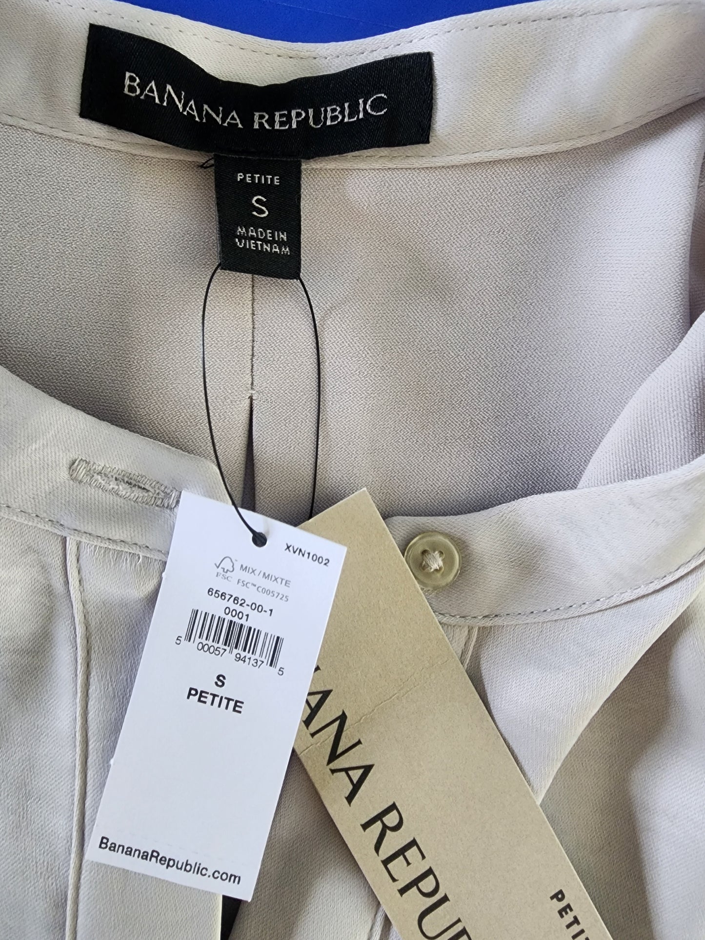 NWT Banana Republic Womens Blouse Small Petite pullover button soft top casual