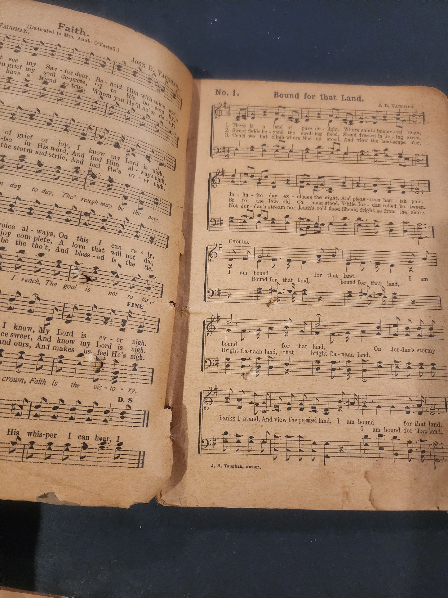 Antique 1915 Gospel Songbook: Heavenly Echoes No. 3 - J.B. Vaughan, Athens, GA