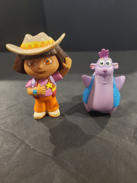 Vintage Dora the Explorer Cowboy Figure Set - Dora & Tico the Squirrel