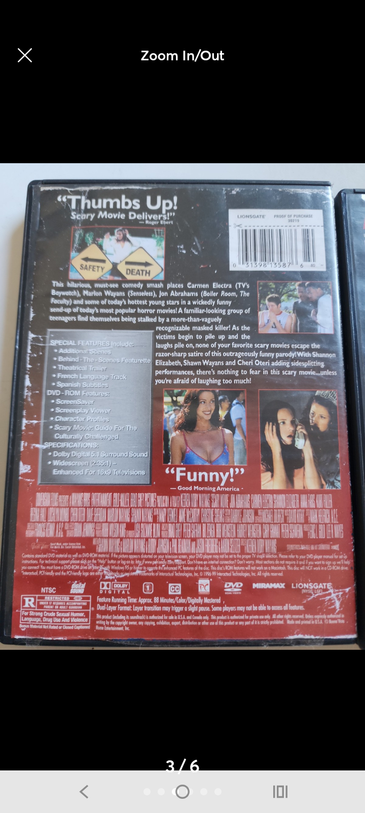 Scary Movie 1, 2 & 3  &  Movie 3 is a -Widescreen  DVDs