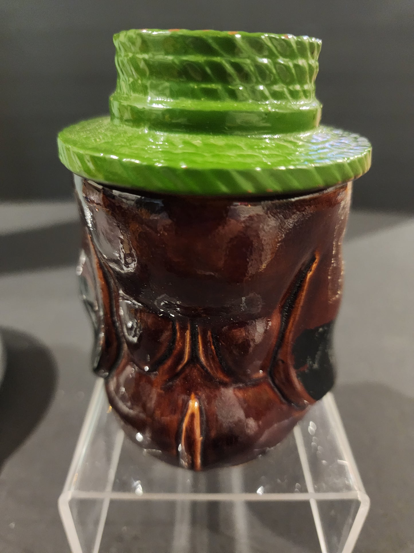 Vintage Enesco Japan Sad Eye Basset Hound Dog Ashtray Jar with Straw Hat Lid