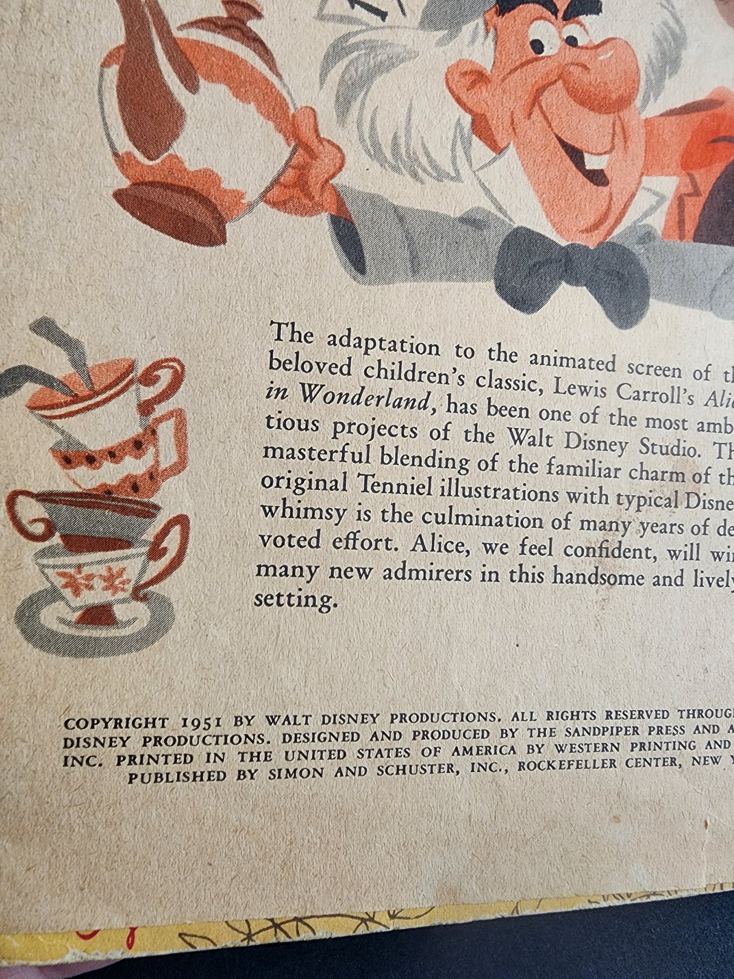 Vintage Mad Hatter's Tea Party from Walt Disney's Alice in Wonderland 1952.