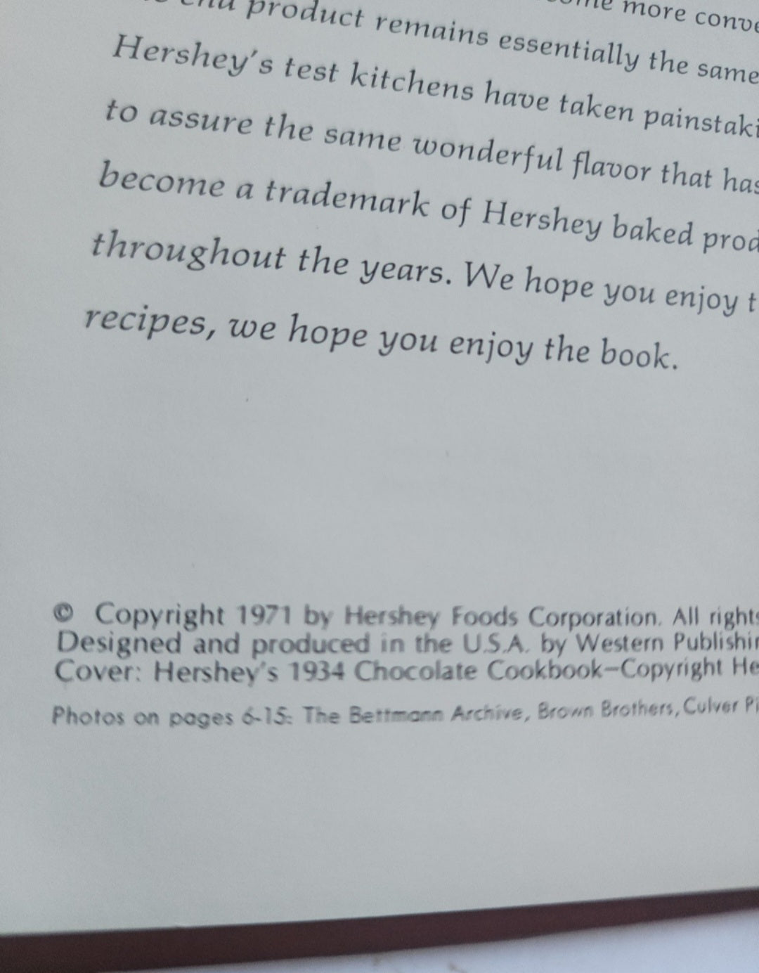 Hershey's 1934 Cookbook Revised and expanded  Chocolate Recipes