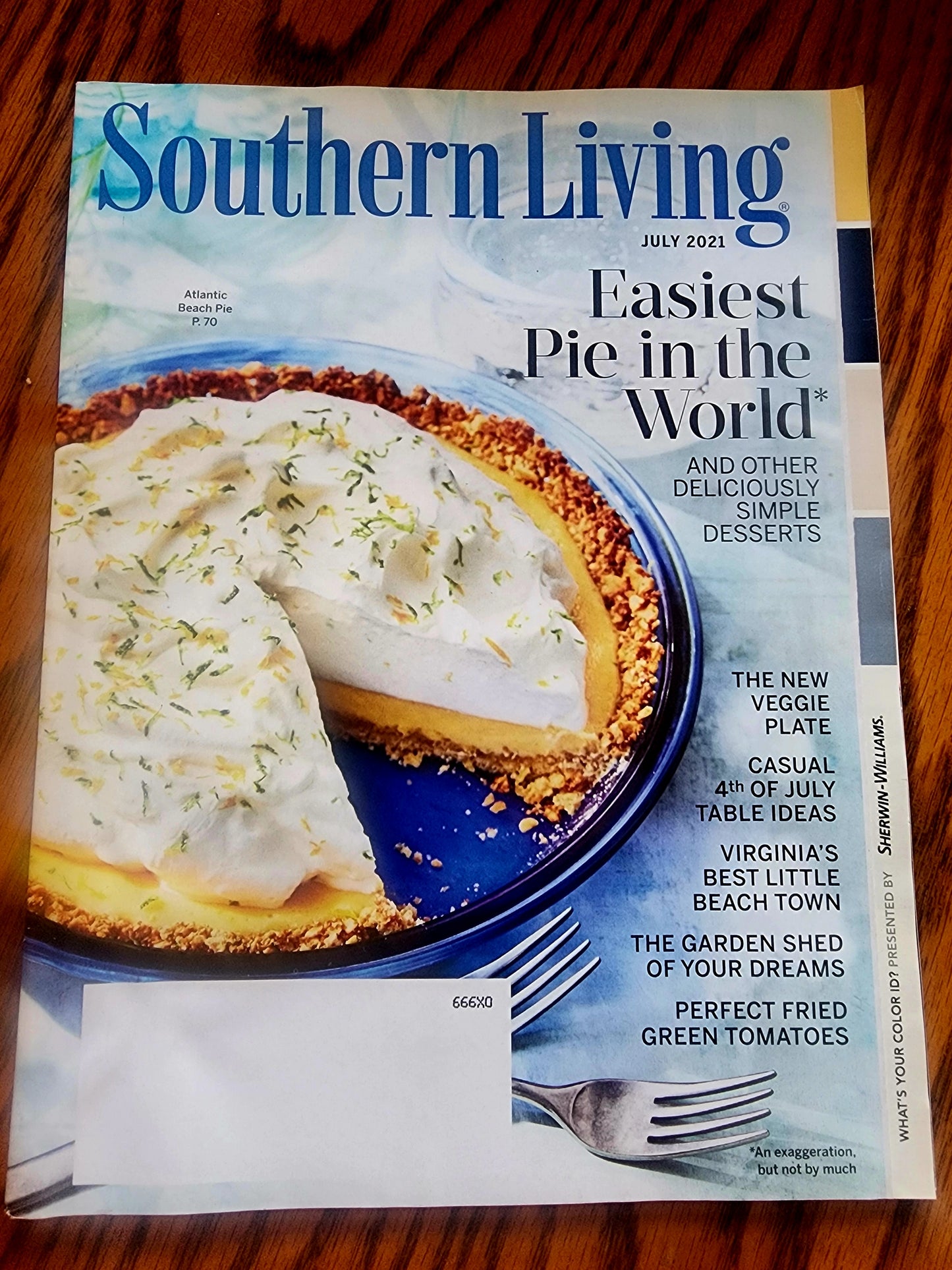 Southern Living July 2021 Easiest Pie In The World & other delicious recipes, 4th of July table ideas.