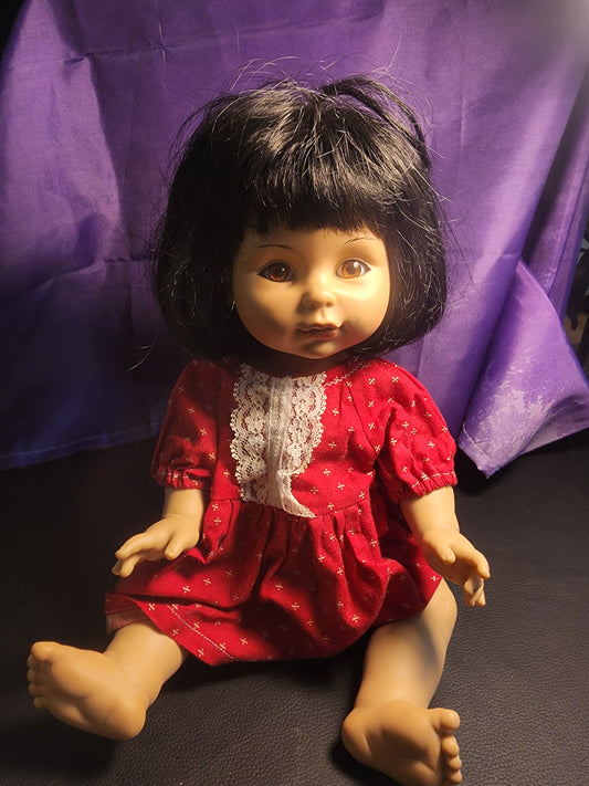 Baby so Beautiful Doll 1995 Playmates Black Hair Brown Eyes 13"