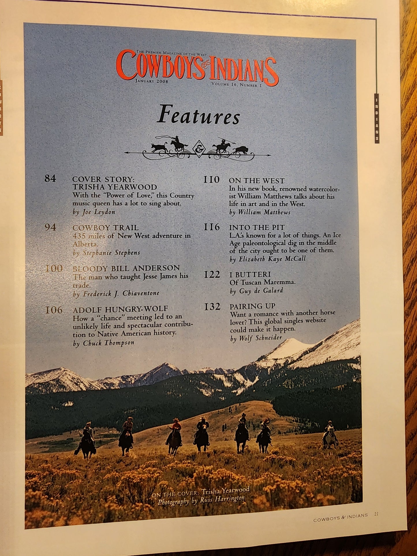 Cowboys and Indians - Magazine Trisha Yearwood January 2008