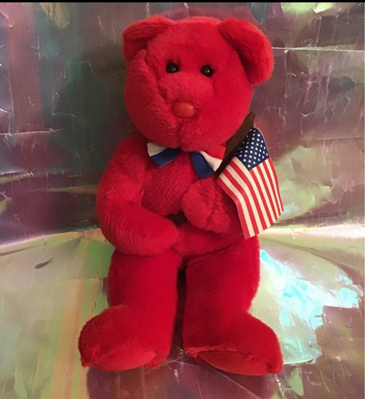 Ty Thomas - Red Bear with Flag 14" Patriotic (11)
