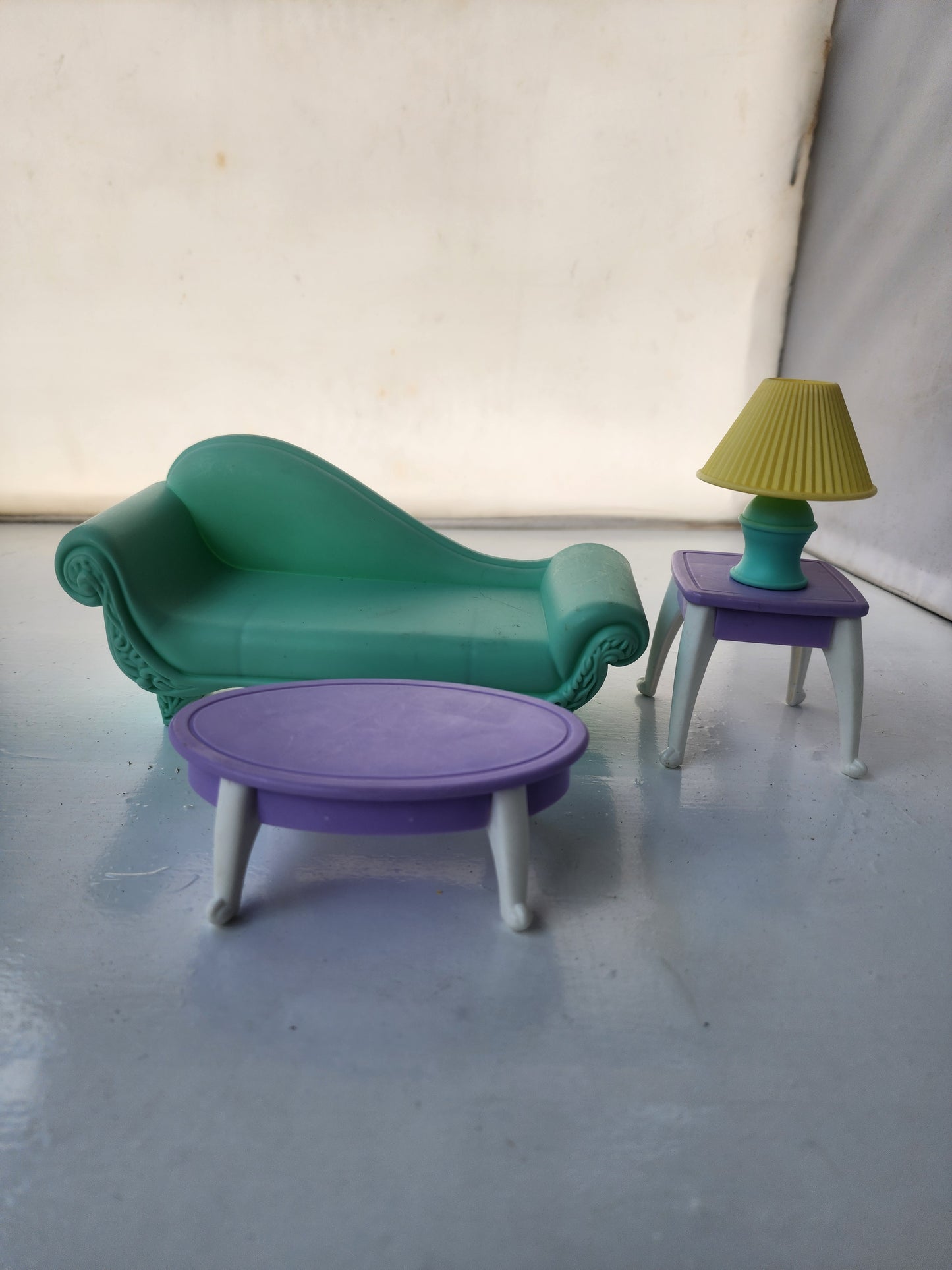 Dollhouse Furniture Set - Sofa, Coffee Table, End Table & Lamp (4-Piece)