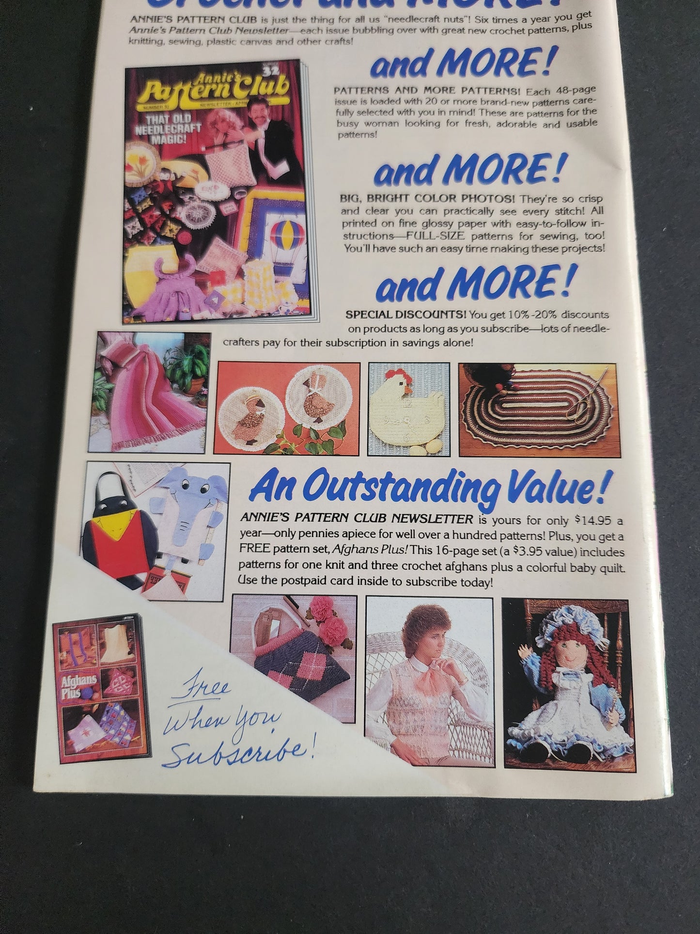 Annie's CROCHET Newsletter #20 1986 Alice in crochet land & #30 1987 Fun to Make Patterns.