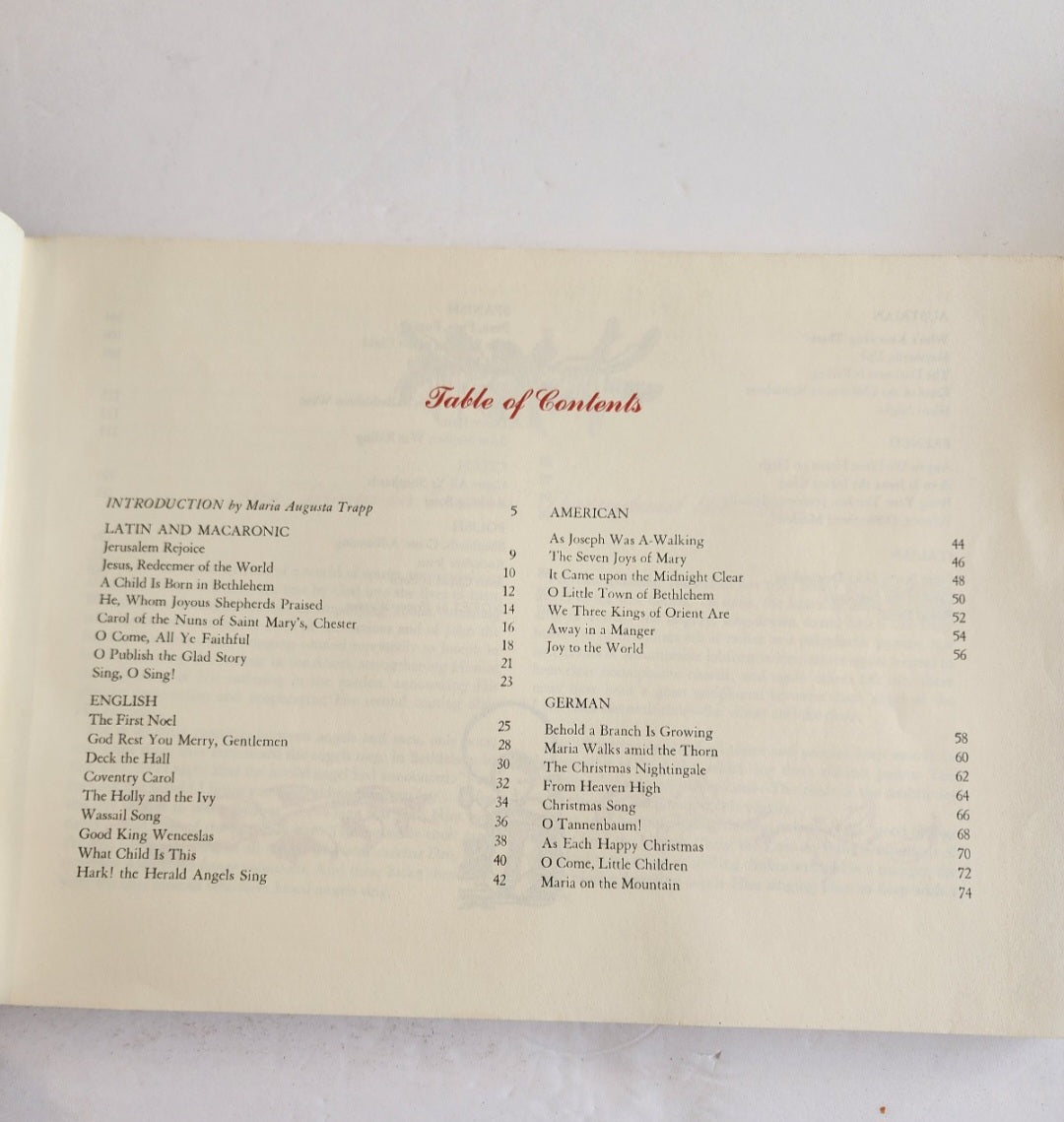 Vintage 1950 The Trapp Family Book of Christmas Songs Sheet Music Hardcover