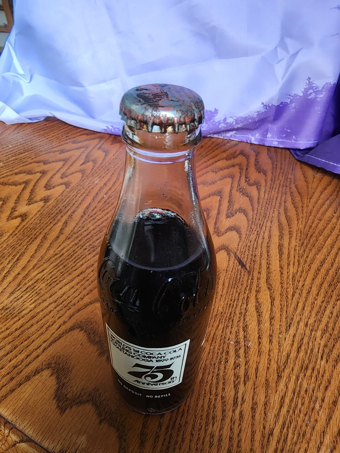 Coca-Cola Soda Pop 1975 75th Anniversary Full Unopened 10 oz. Bottle