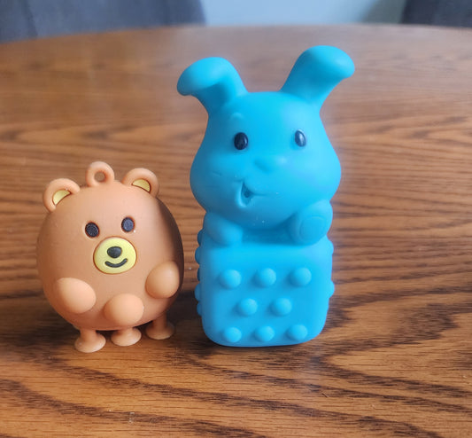 SOFT SENSORY ANIMALS SET OF 2 PCS Bath Water Table Toy Animal Babies