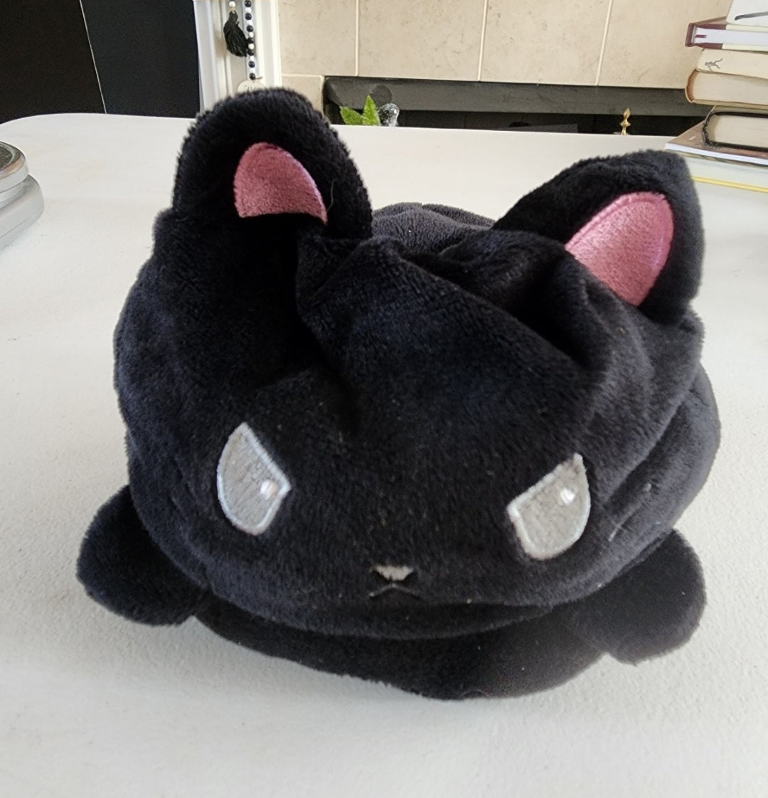 The Original Reversible Cat Plushie - Black Cat Sensory Fidget Stuffed Animal