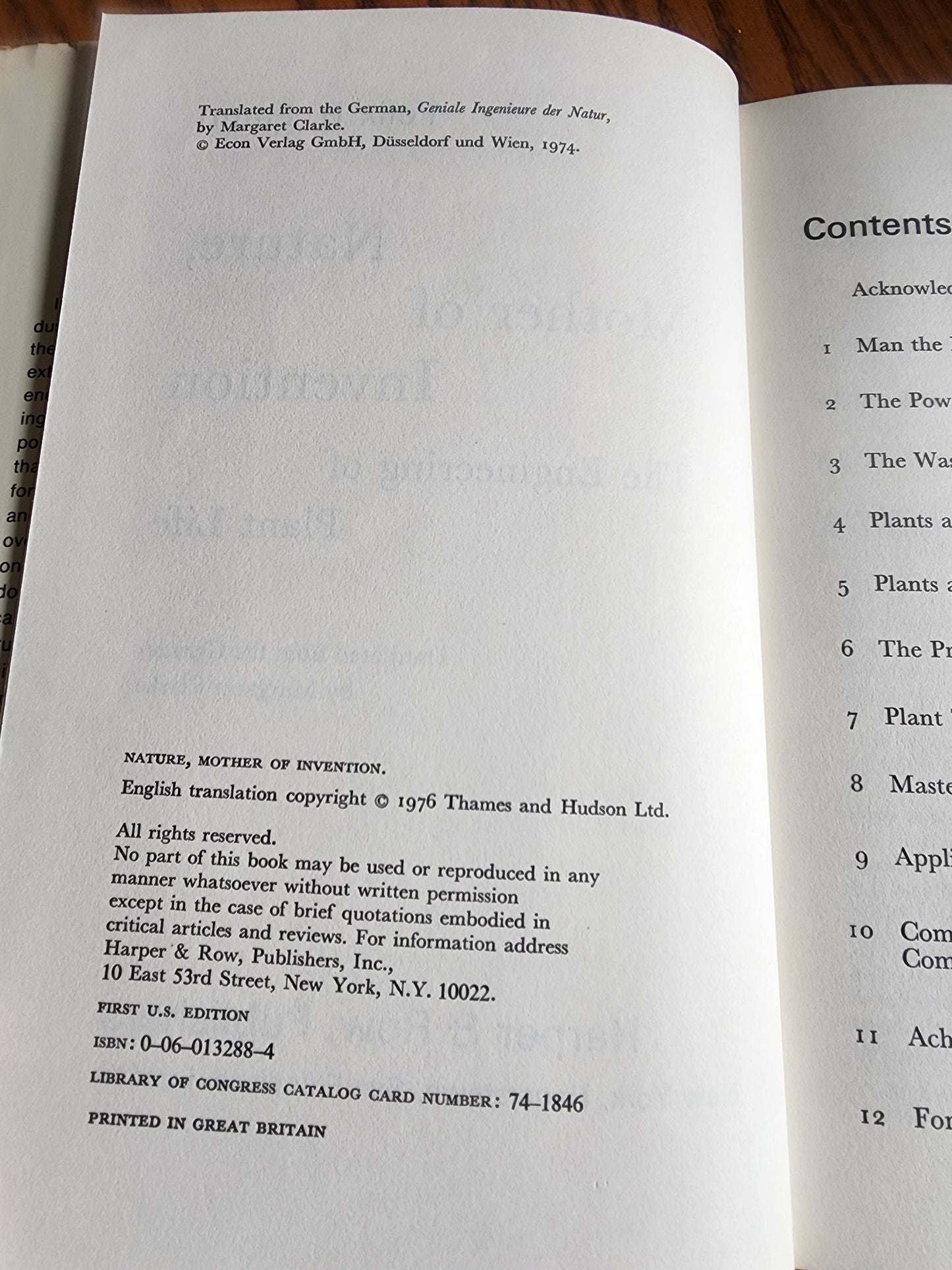 NATURE, MOTHER OF INVENTION: ENGINEERING OF PLANT LIFE By Felix R Paturi 1st ed.