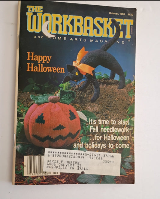 Vintage Workbasket October 1988 Halloween Crafts, Crochet, Knit Quilts