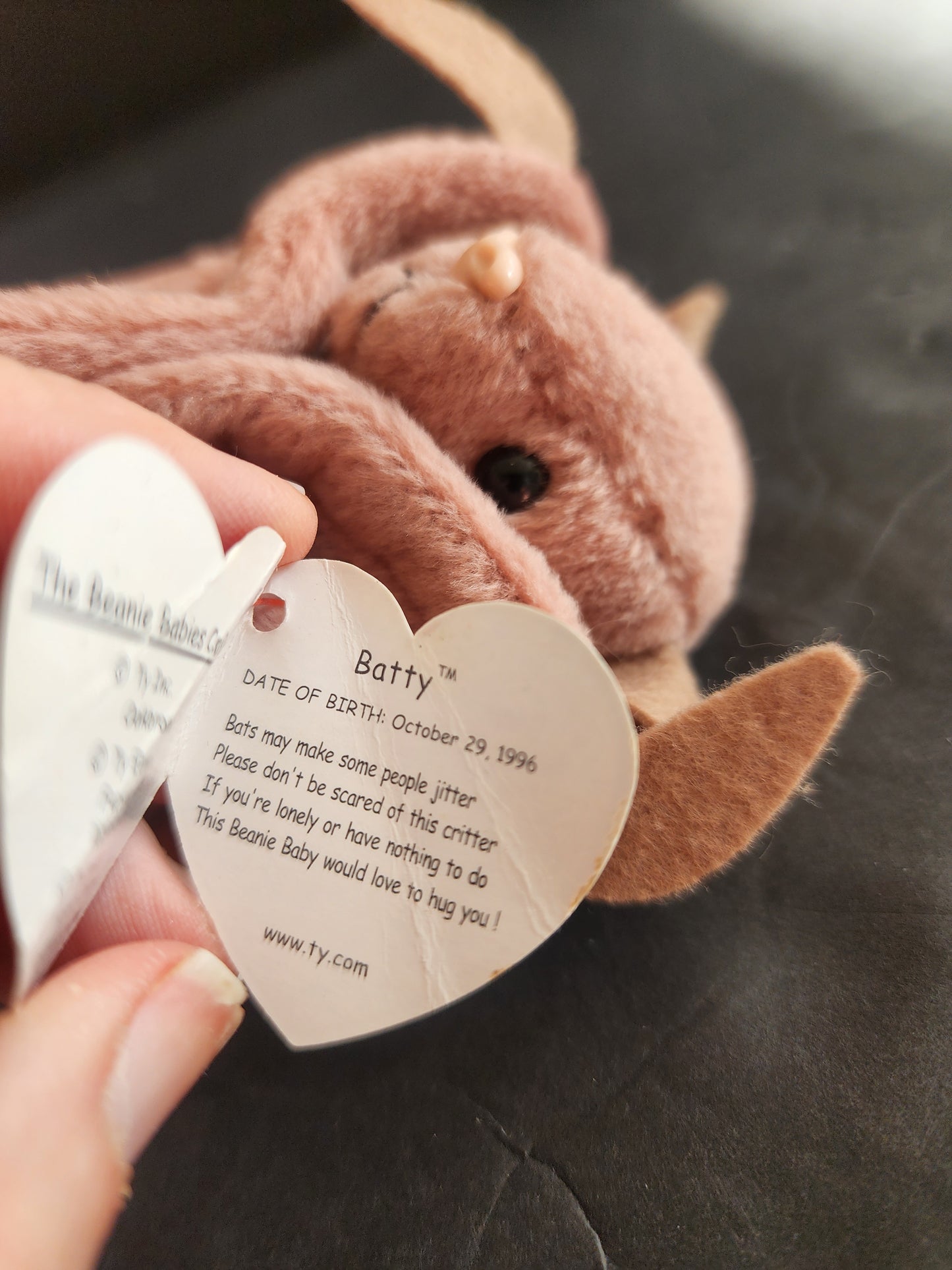 TY Beanie Baby - BATTY the Bat (Brown Version) With Tags