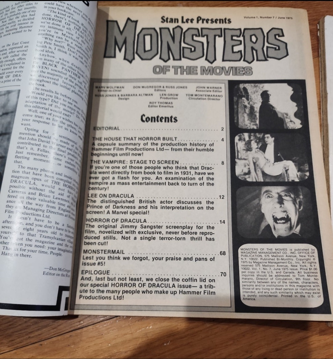 Vintage 1975 Horror & Monster Magazine 2-Book Lot