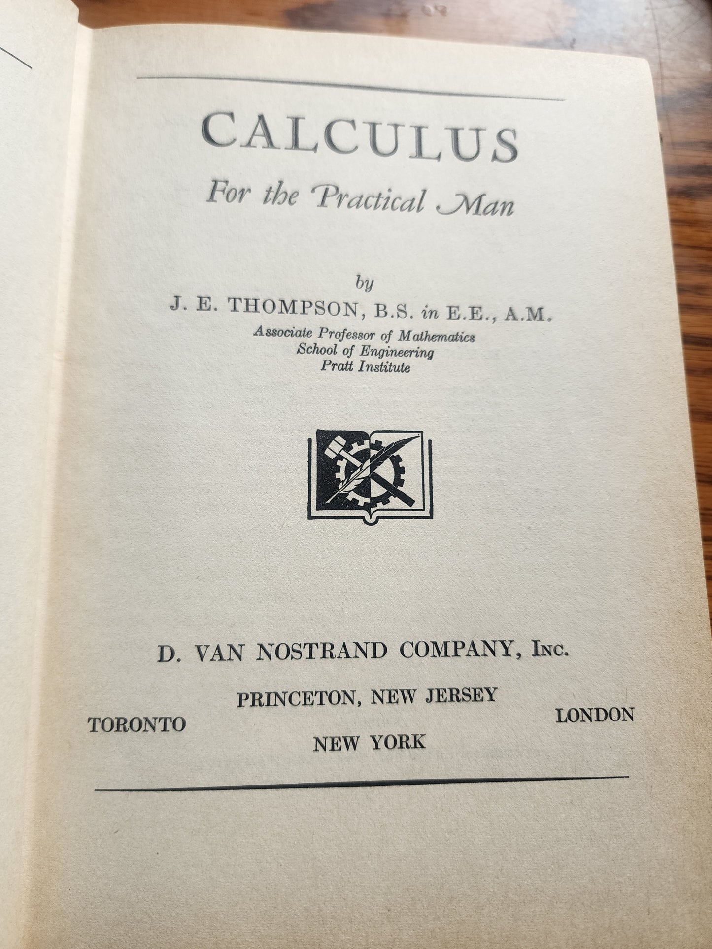 Vintage 1946 Calculus for the Practical Man - Thompson - Clean Book /Worn dust jacket