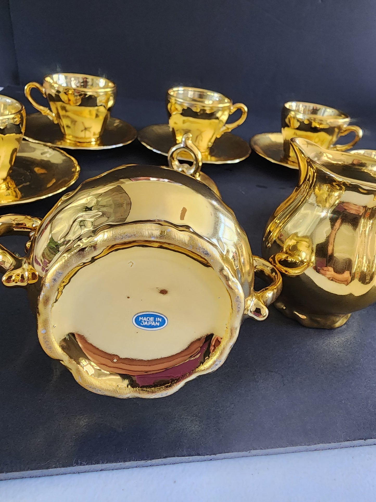 Vintage Gold Plated Coffee Tea Set 15 PC set  Made in Japan