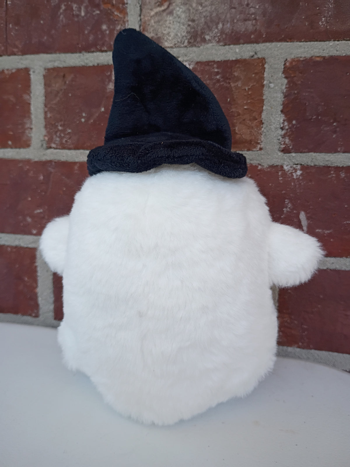 Cute Ghost Plush with Black Witch Hat 9.5” Halloween Stuffed Animal Decor