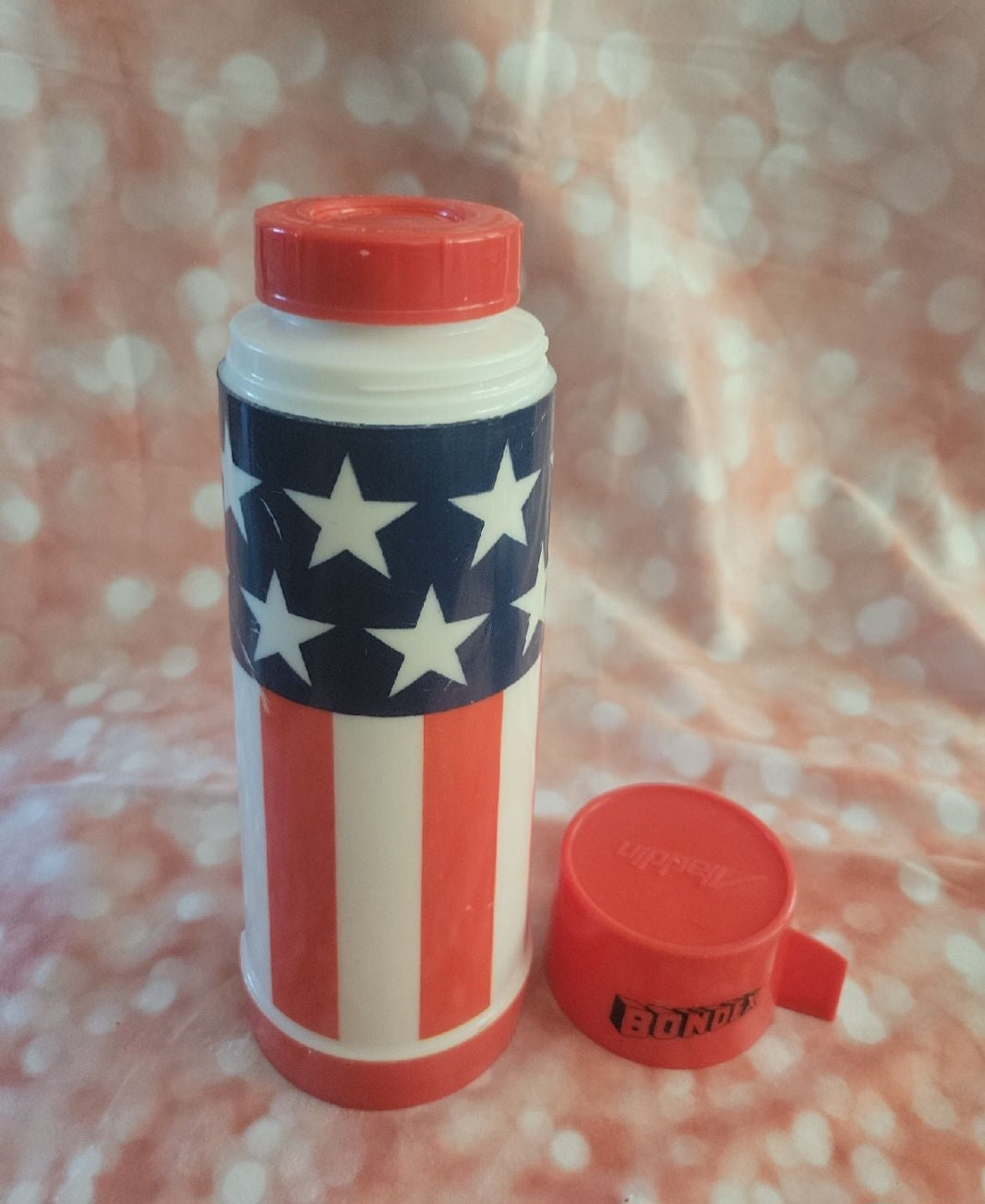 Vintage Aladdin American Flag Bondex Thermos