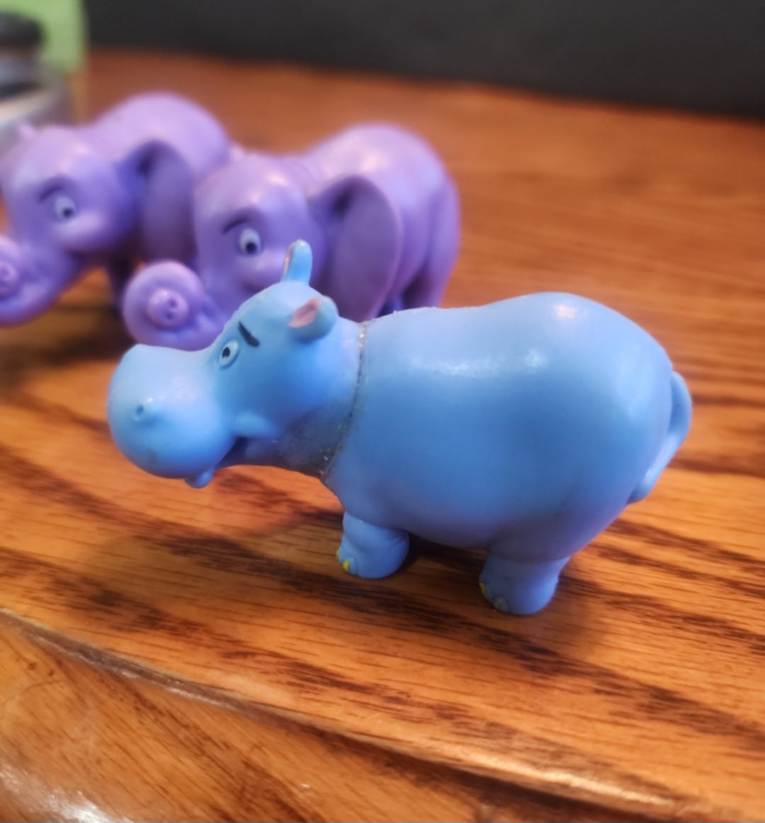 Noah's ark Blue Hippo and 2 Purple Elephants replacement figures
