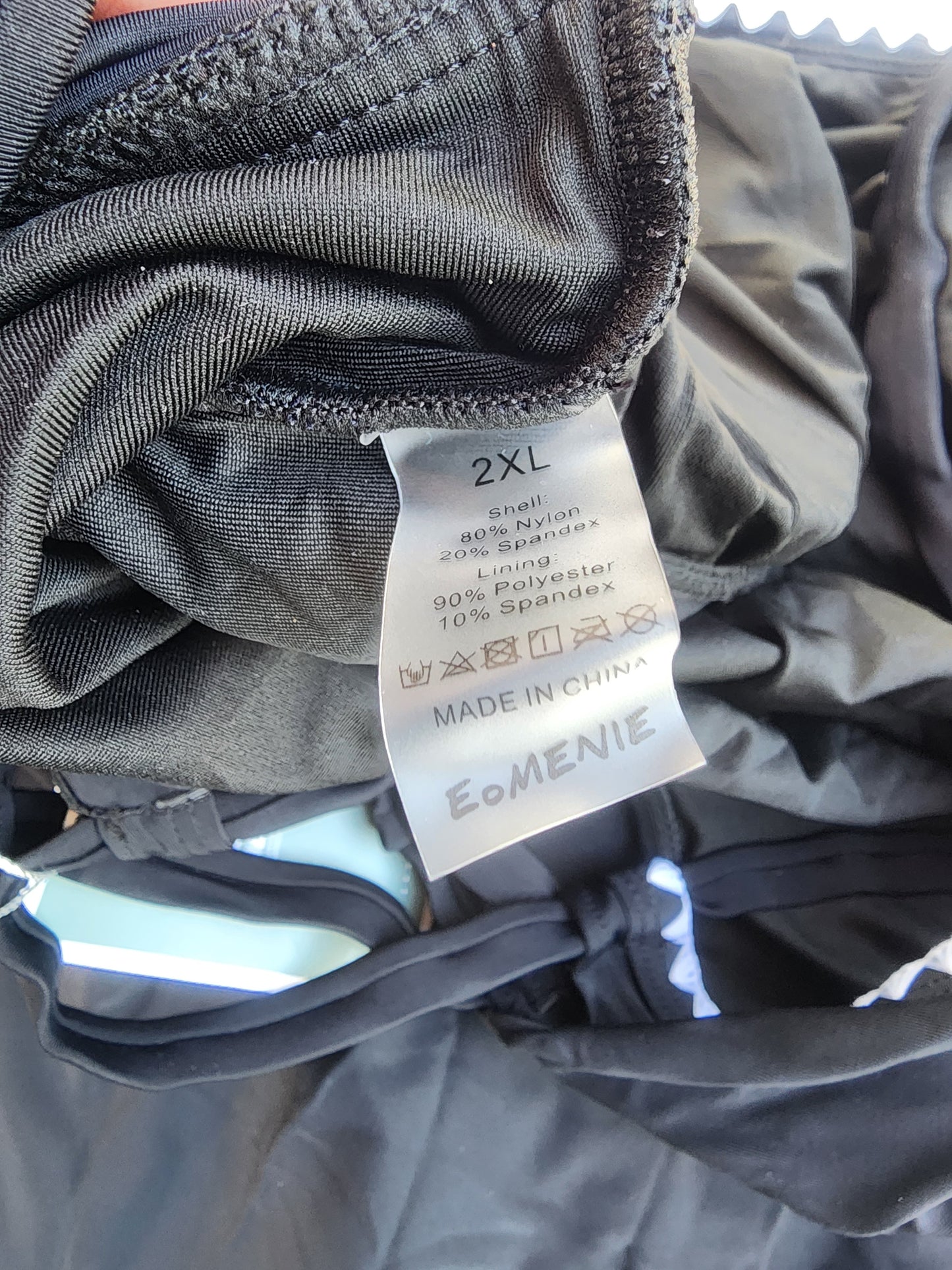 Eomenie Women's One Piece Swimsuit Tummy Control Slimming Bathing Suit Ruched Swimwear Tie Back Shell Stitch Swim Suit