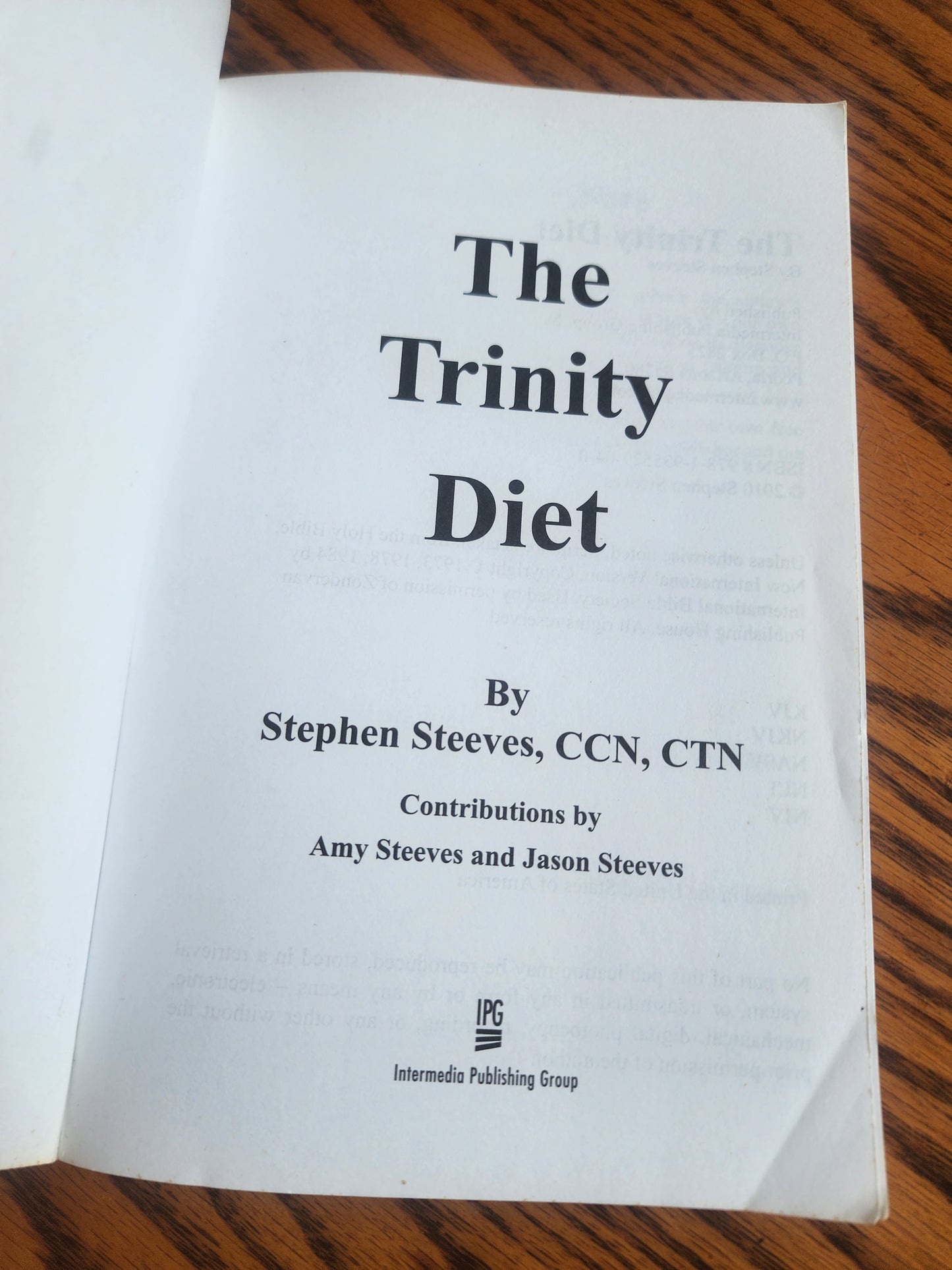 The Trinity Diet: Lifestyle Balancing - Body, Soul and Spirit holistic book