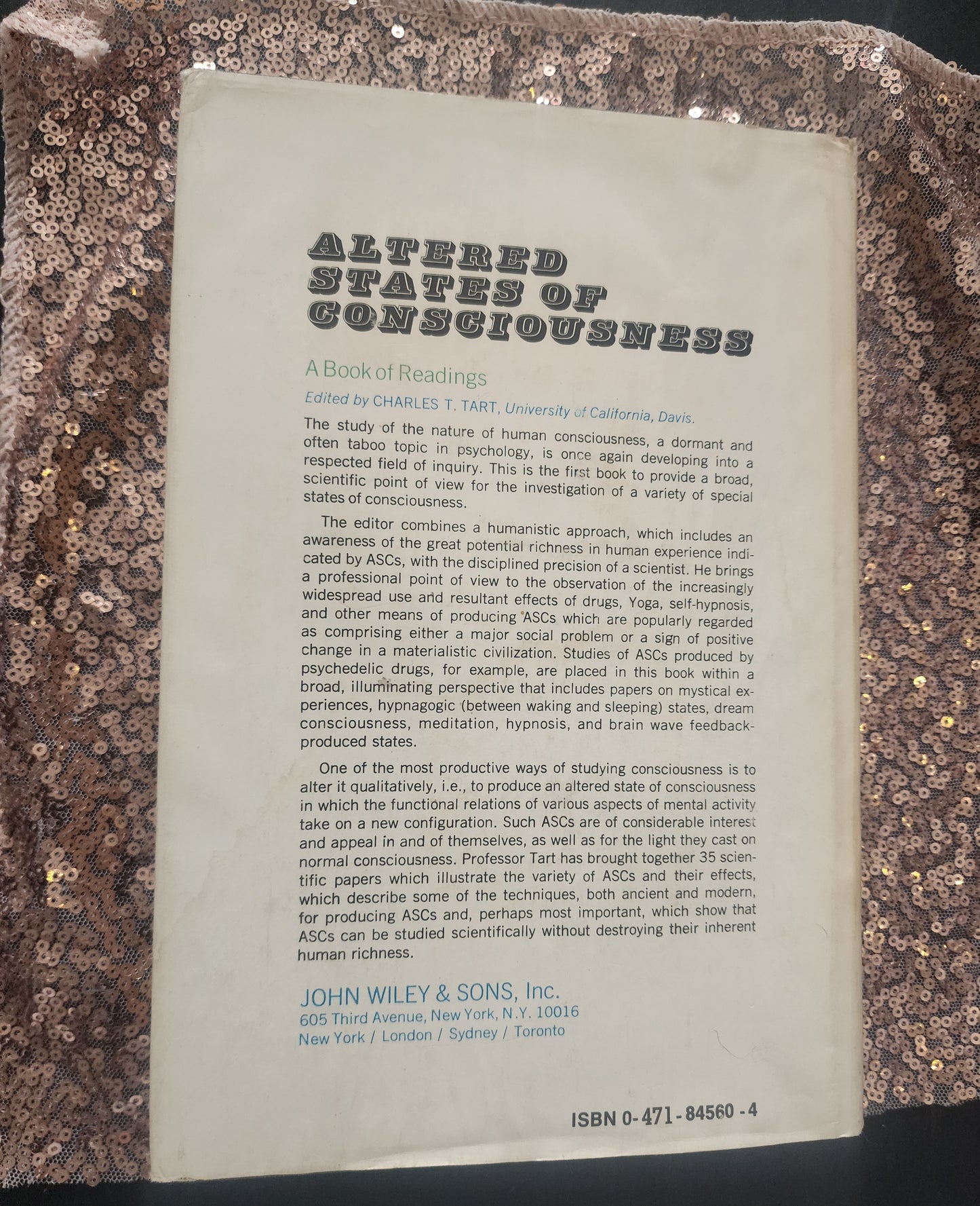 ALTERED STATES OF CONSCIOUSNESS ed. by Charles C. Tart HC w/ DJ 1969
