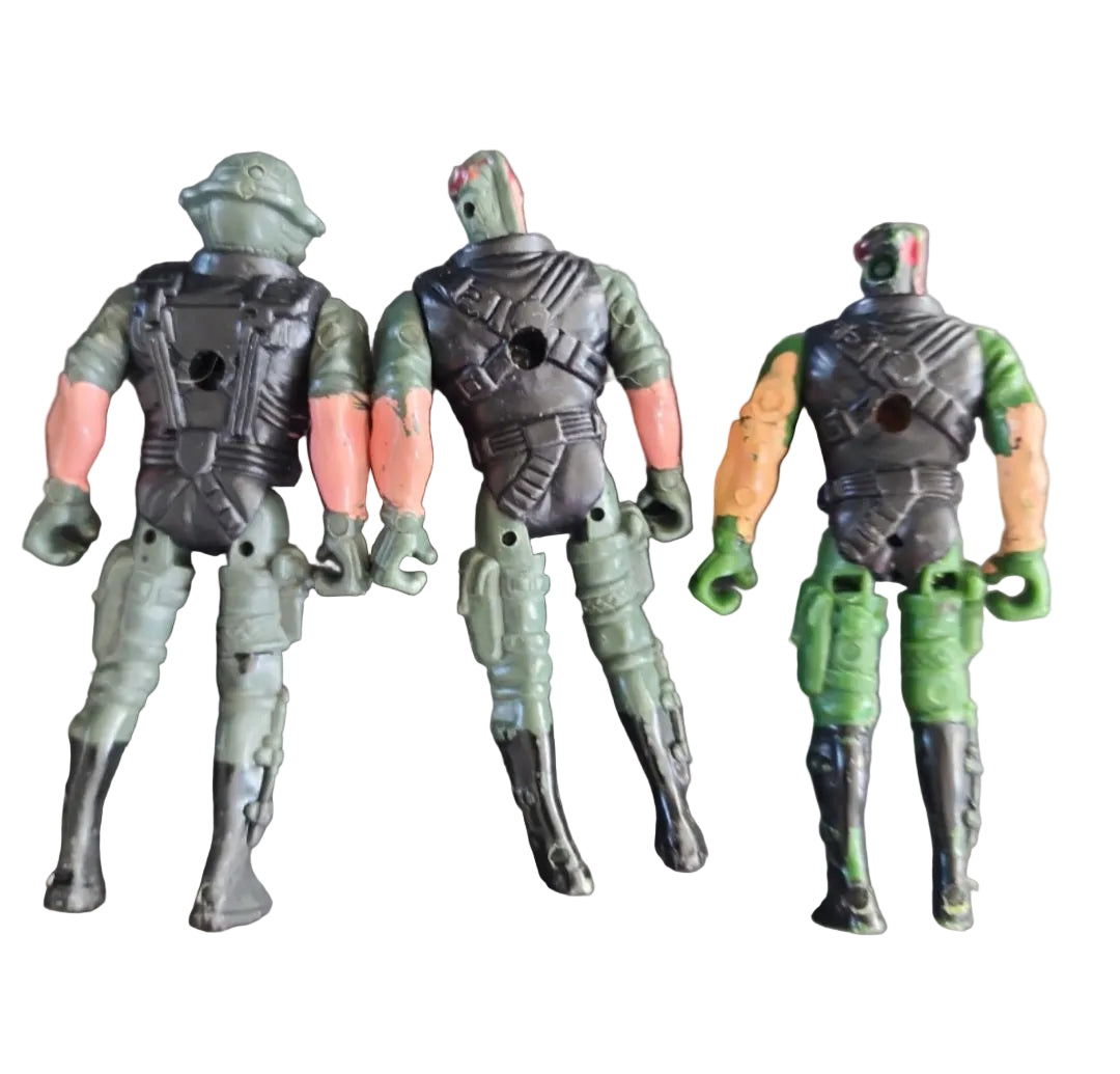 ARMY COMMAND Strike Team 3.5” Vintage Action Figures 3 Piece Set Ja-Ru
