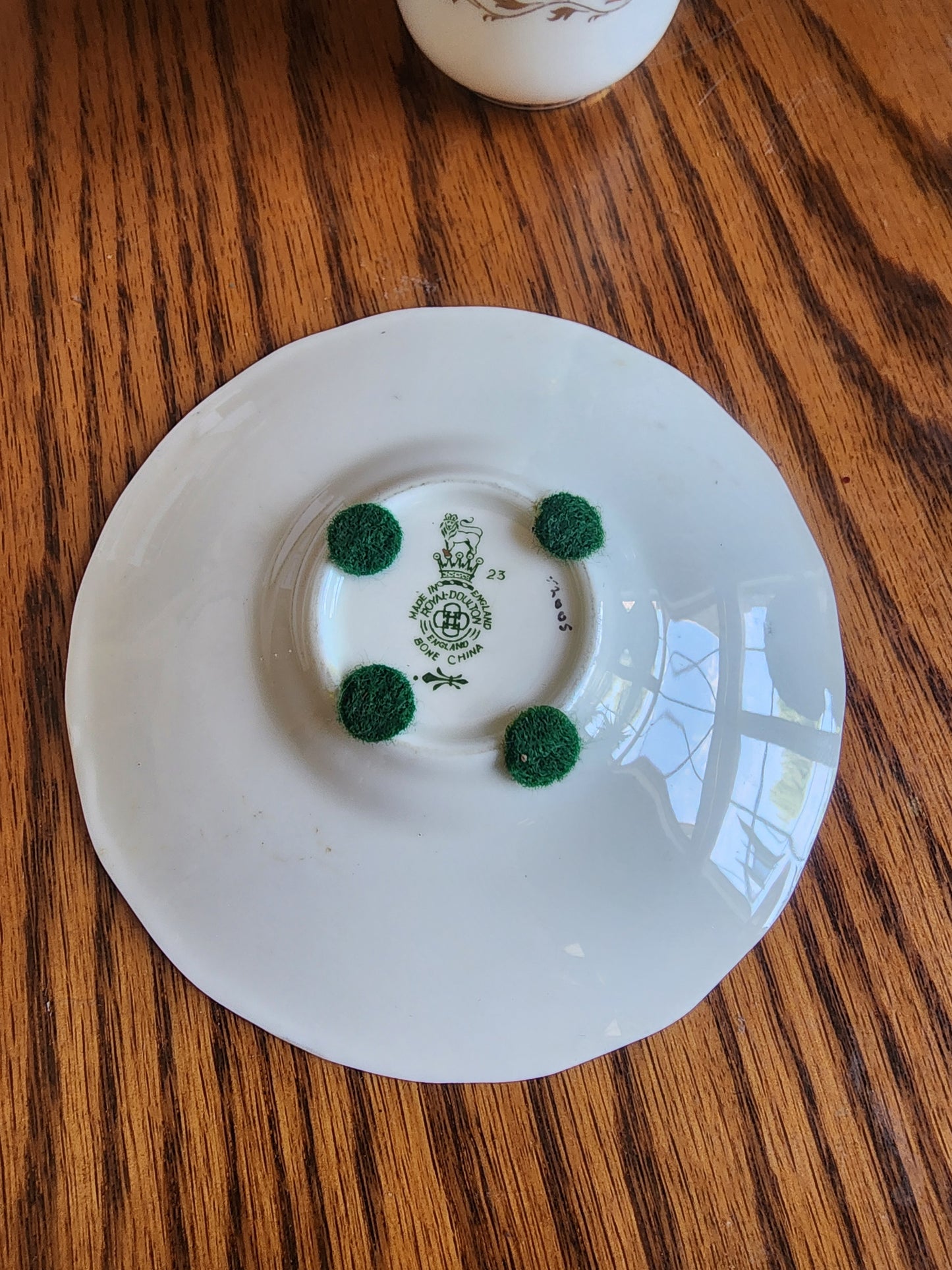 Vintage 1950 Royal Doulton Demitasse Cup & Saucer - Pattern V2005 - Turquoise &