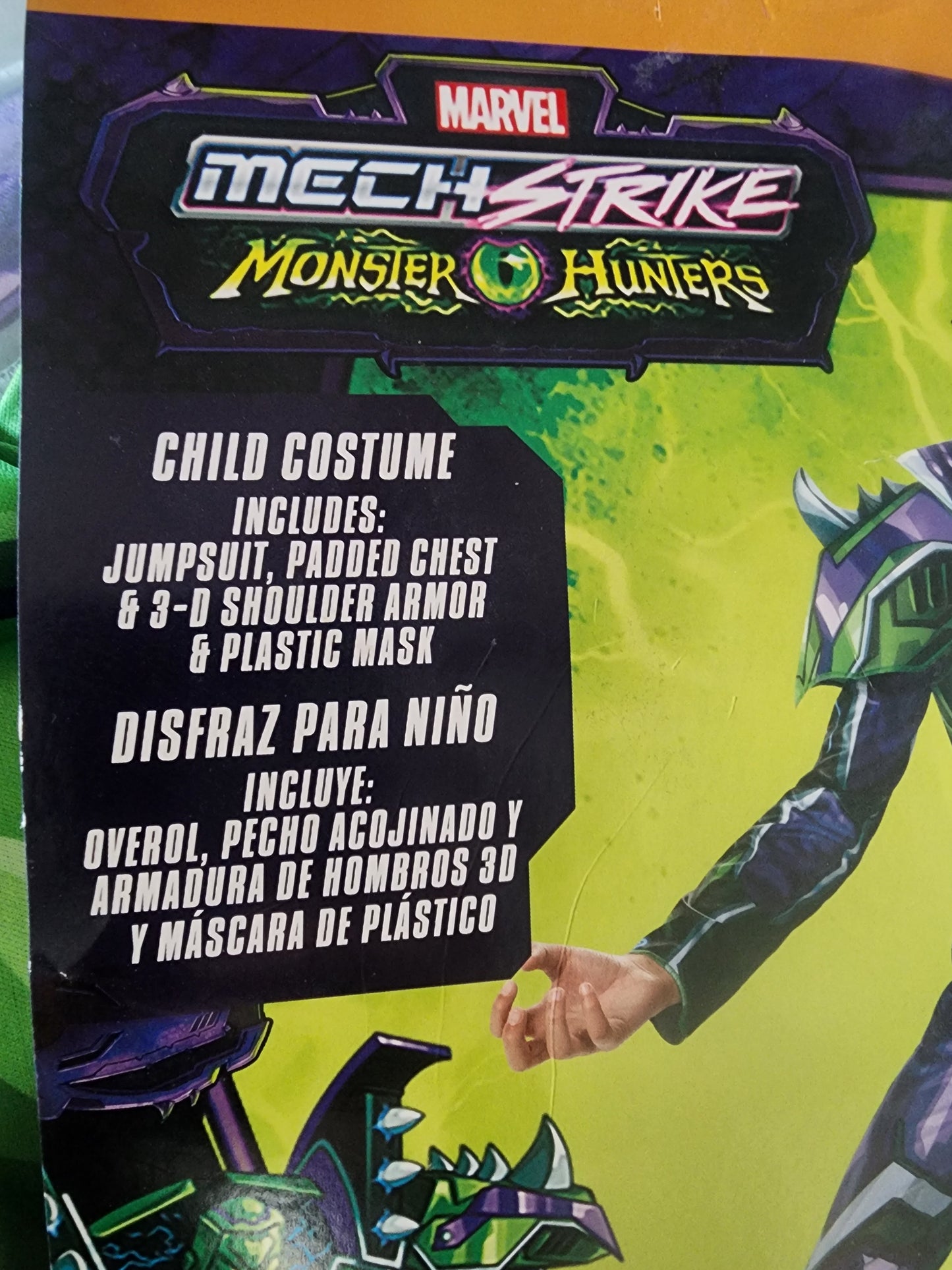 Marvel Mech Strike HULK Halloween Costume Boys Jumpsuit Armor Mask Size 10/12 L