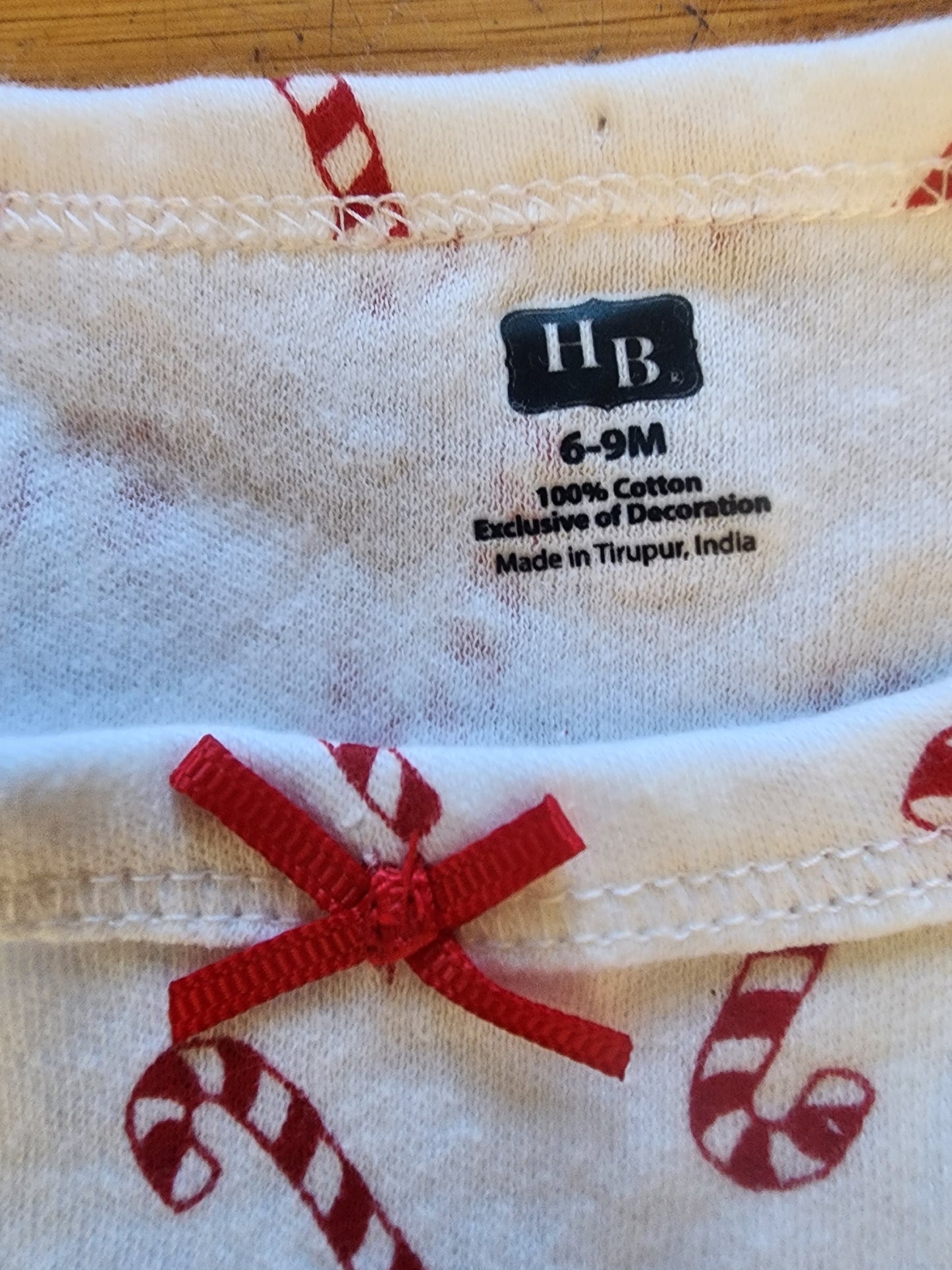NWT Girls Hudson Baby Candy Cane Christmas Cotton Dress 6-9 Months