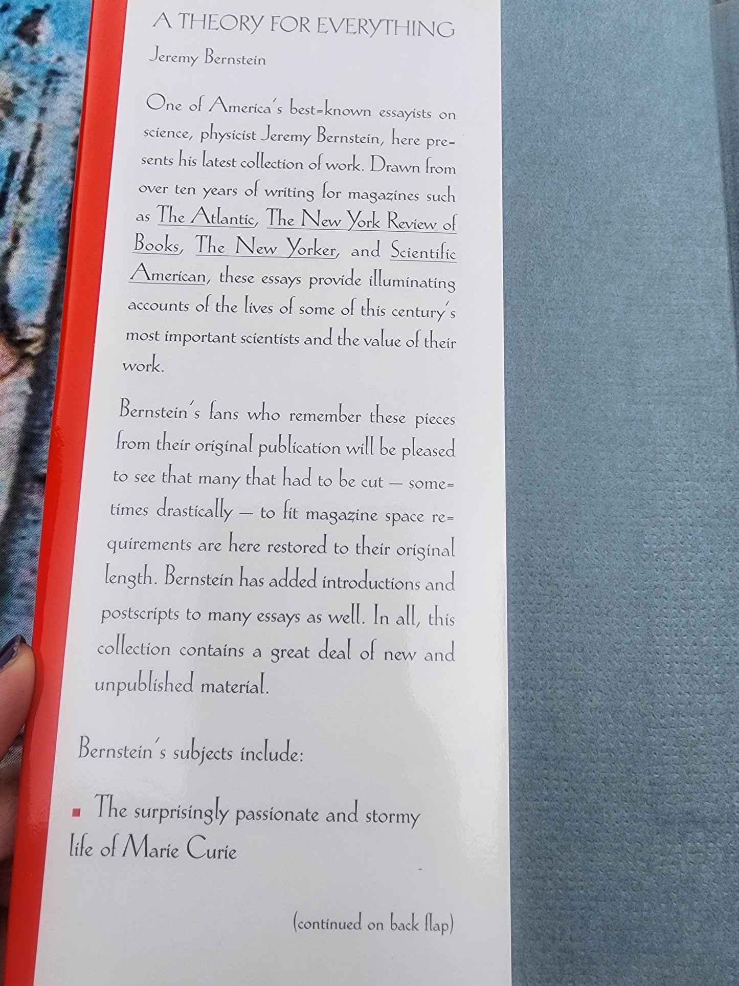 A Theory for Everything (Hardcover) Jeremy Bernstein