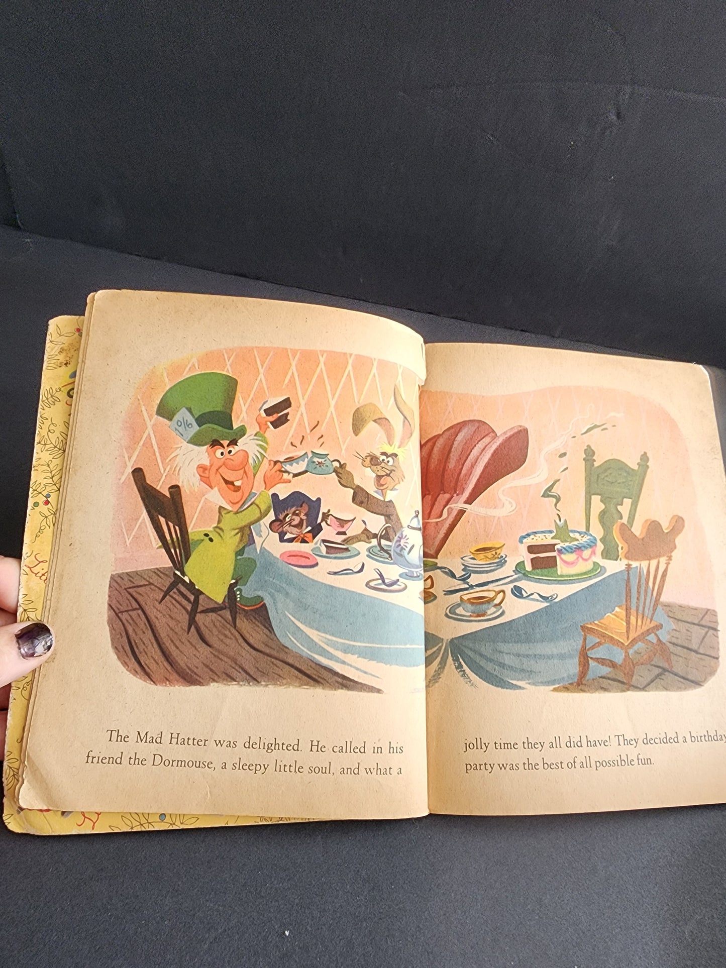 Vintage Mad Hatter's Tea Party from Walt Disney's Alice in Wonderland 1952.