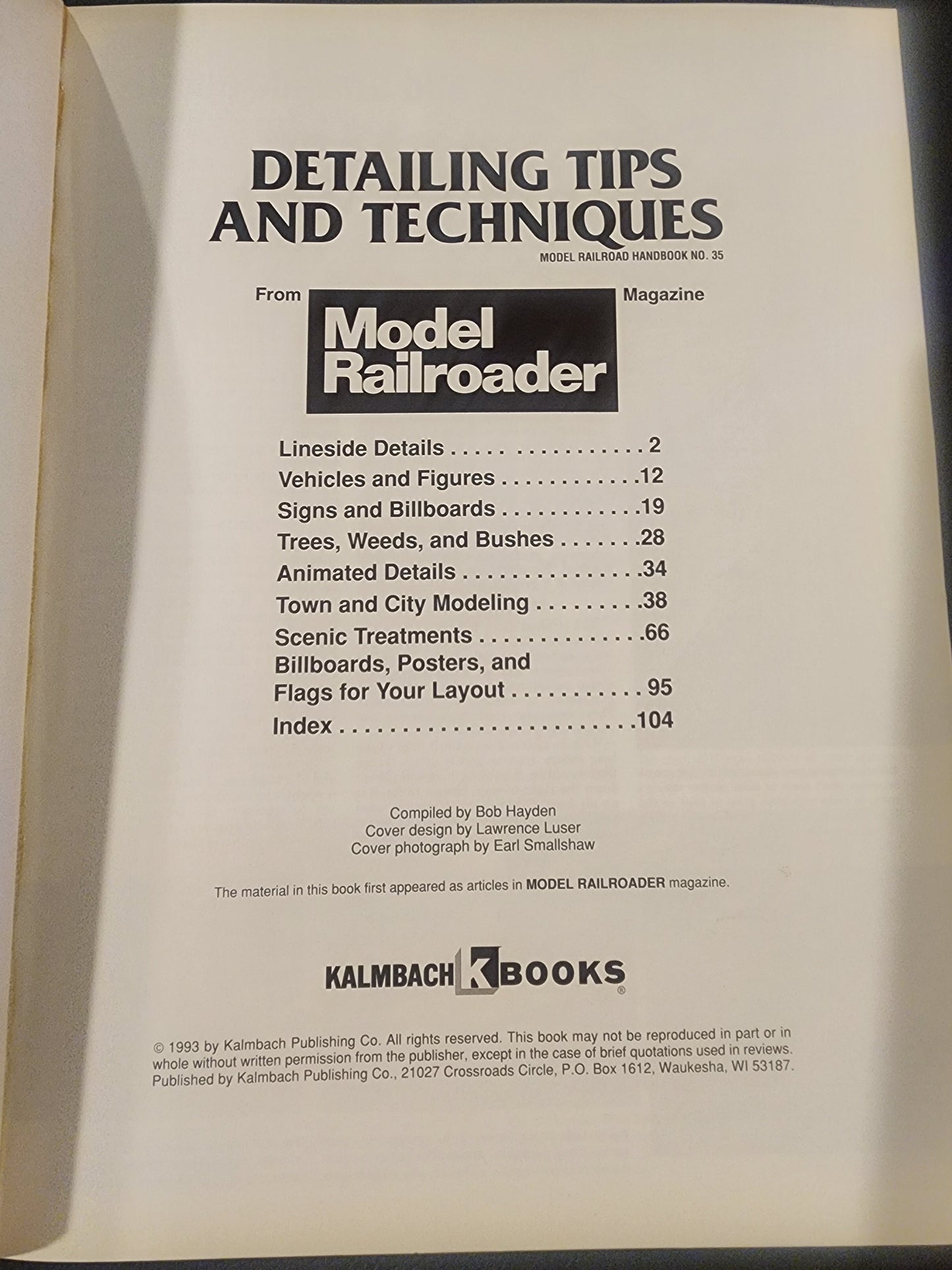Detailing Tips Techniques Handbook 35 Model Railroader Books ISBN 0890241562