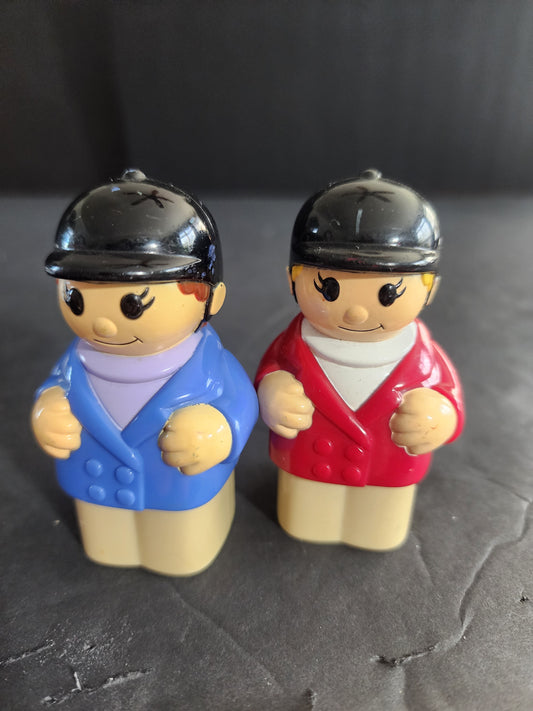 Vintage Mega Blocks jockey  girls or equestrian style. Set of 2