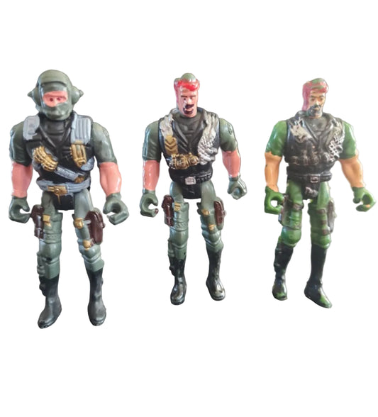 ARMY COMMAND Strike Team 3.5” Vintage Action Figures 3 Piece Set Ja-Ru