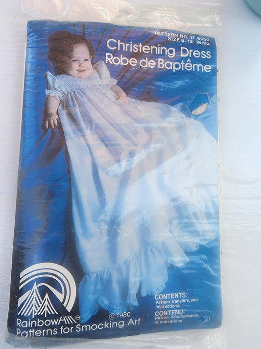 Christening Dress" ©1980 Rainbow Hill Master Pattern # 17-9080 6-12-18mo. New