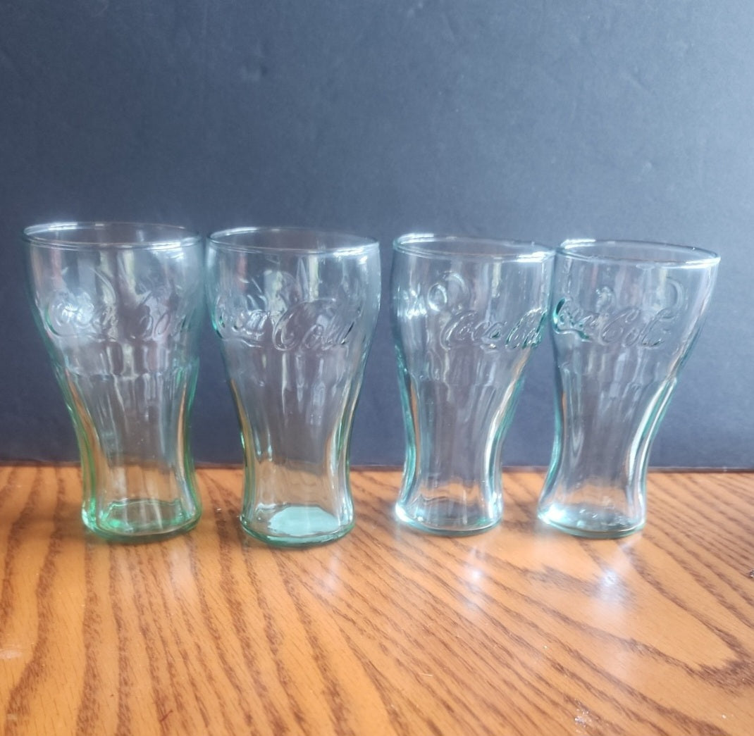 Vintage Coca-Cola Georgia Green Libbey Glasses | Set of 4 | 6.25 oz, 4.5" Tall