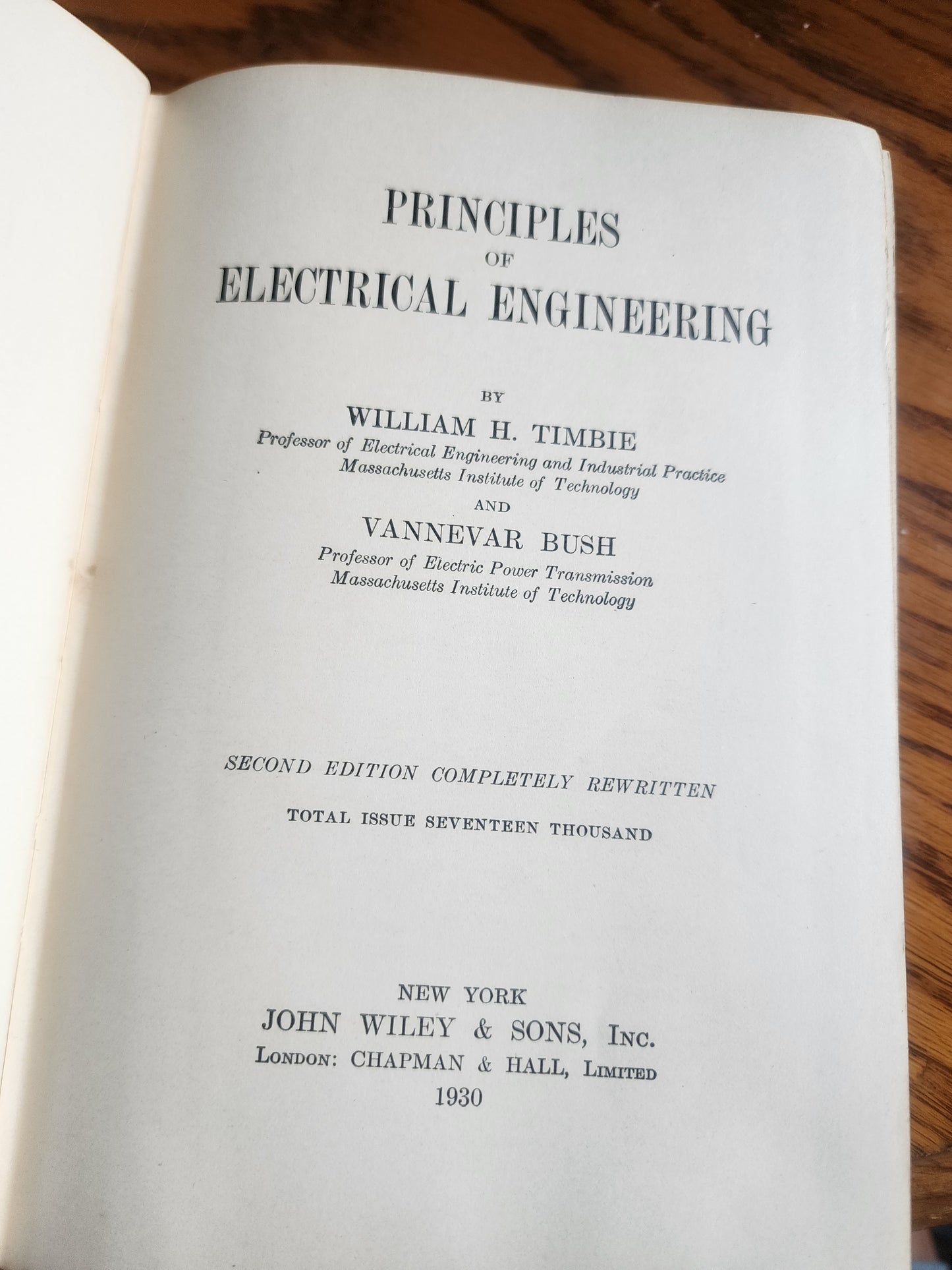 <span;>Principles of Electrical Engineering - 1930 Vintage HC Book by Timbie &  Bush