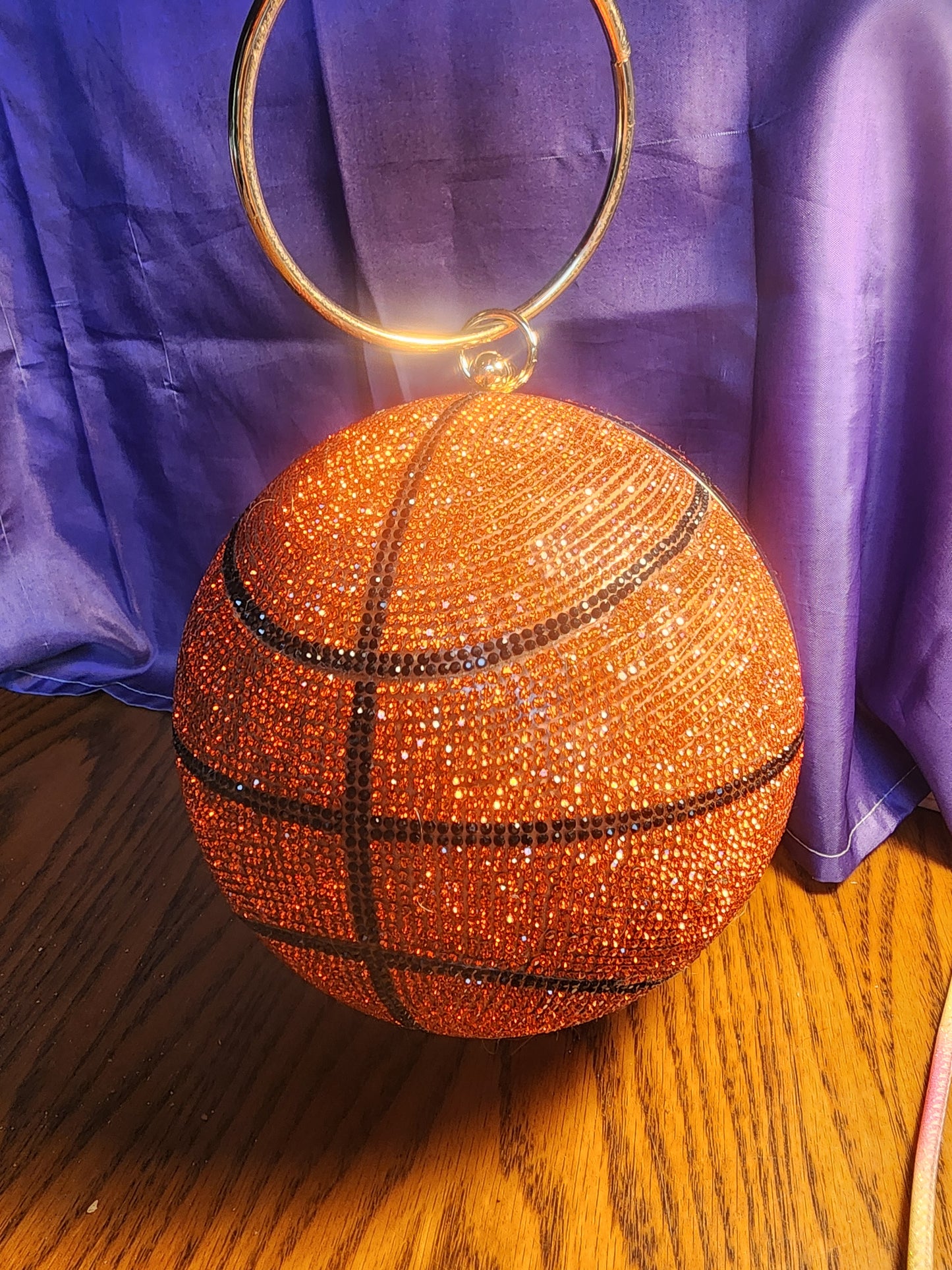 Women's Bling Basketball Purse with Glass Rhinestone Accents Crystal Bag Purse