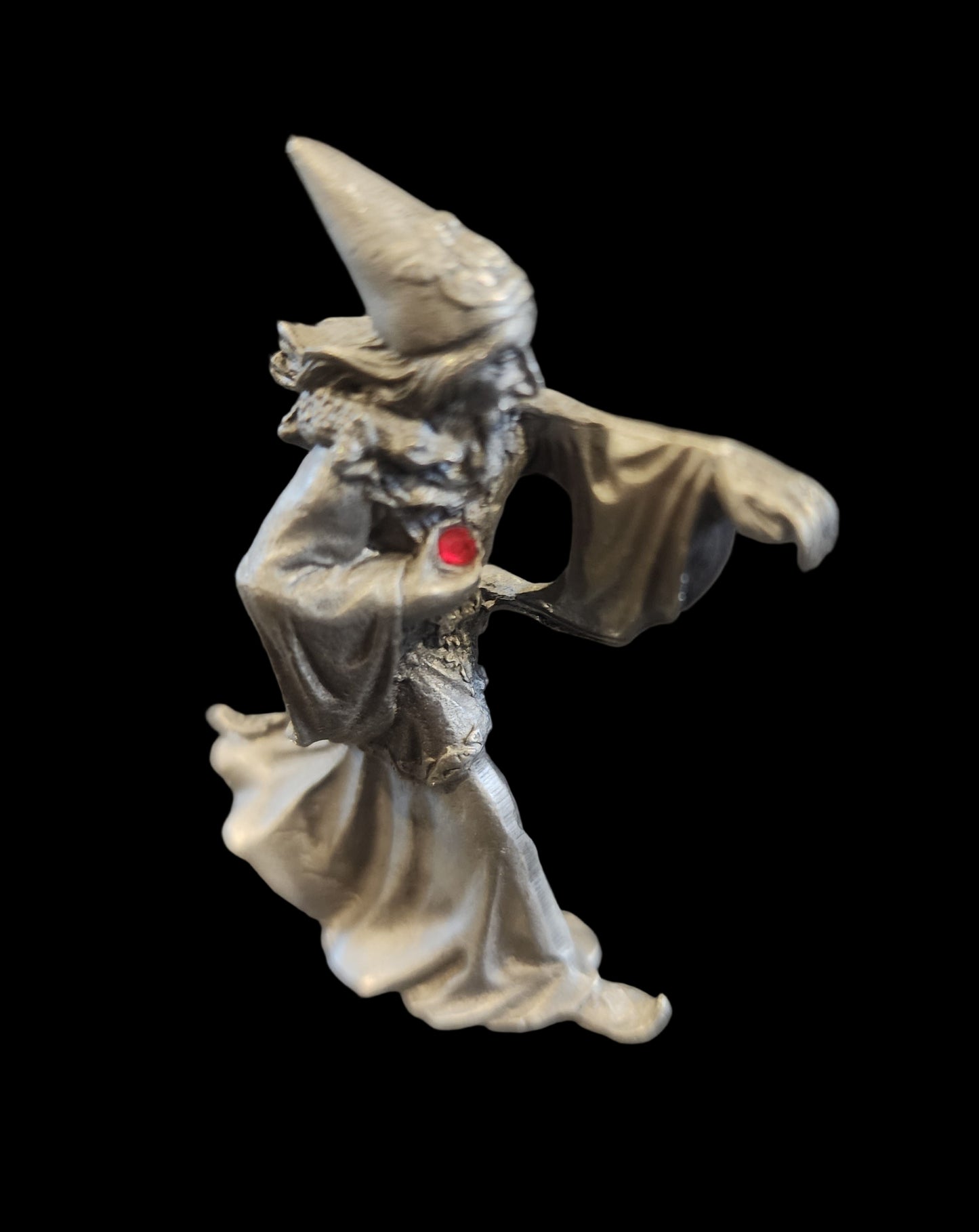 Pewter Wizard Figurine w/Red Gemstone Height: aprox.  2.25” Fantasy