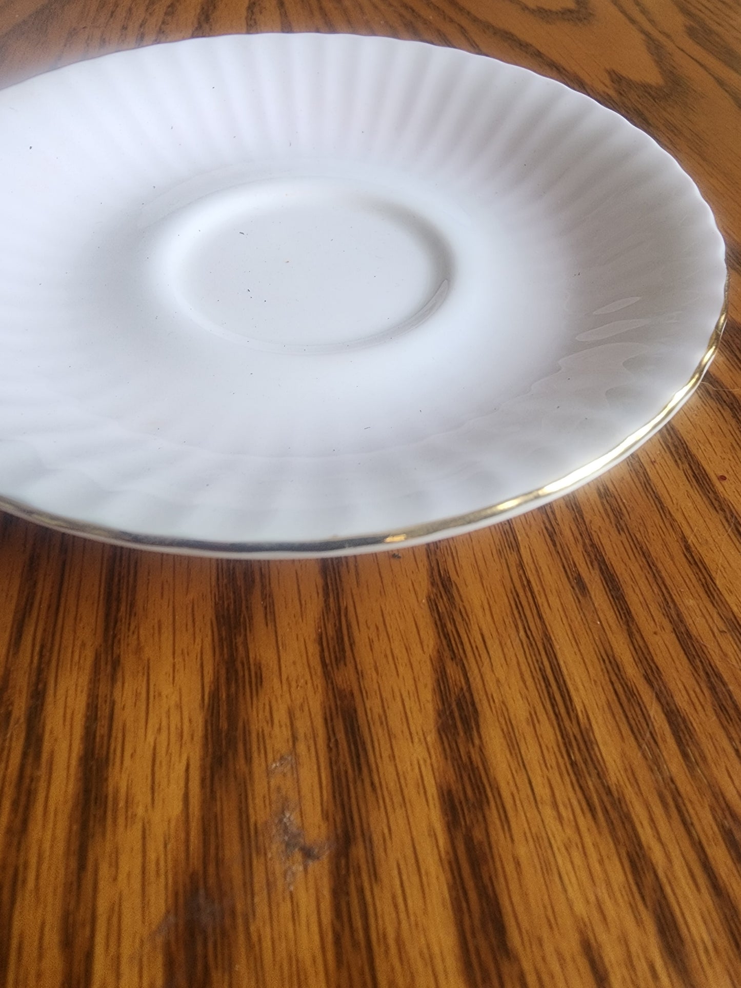 Vintage Paragon Fine Bone China Saucer - Light Pink Fluted Gold Trim - England